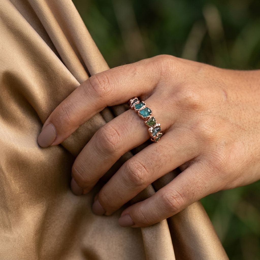 Green gemstone ring | Mila