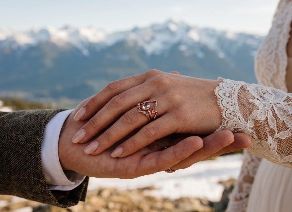 Mountain Herkimer ring with raw diamonds | Alice