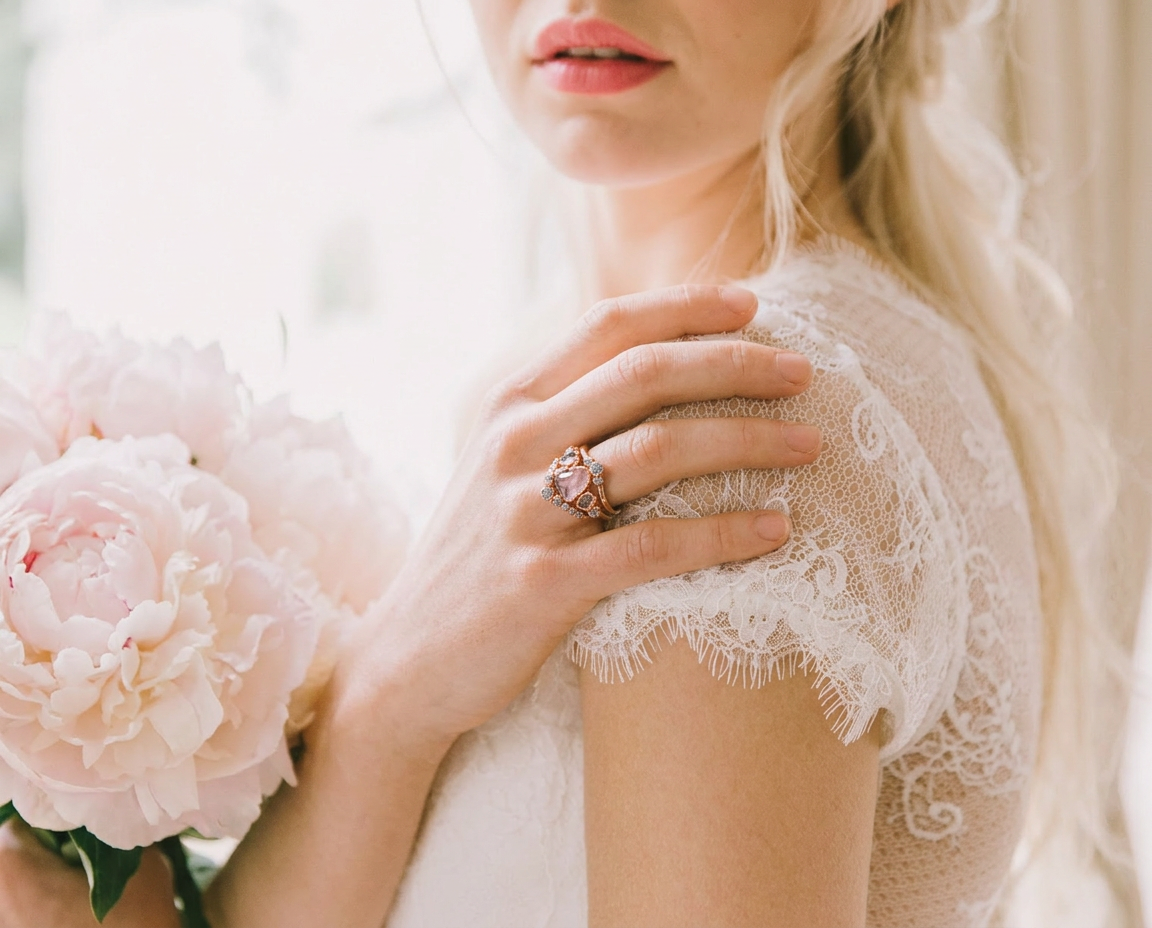 Pink quartz engagement ring | Meredith