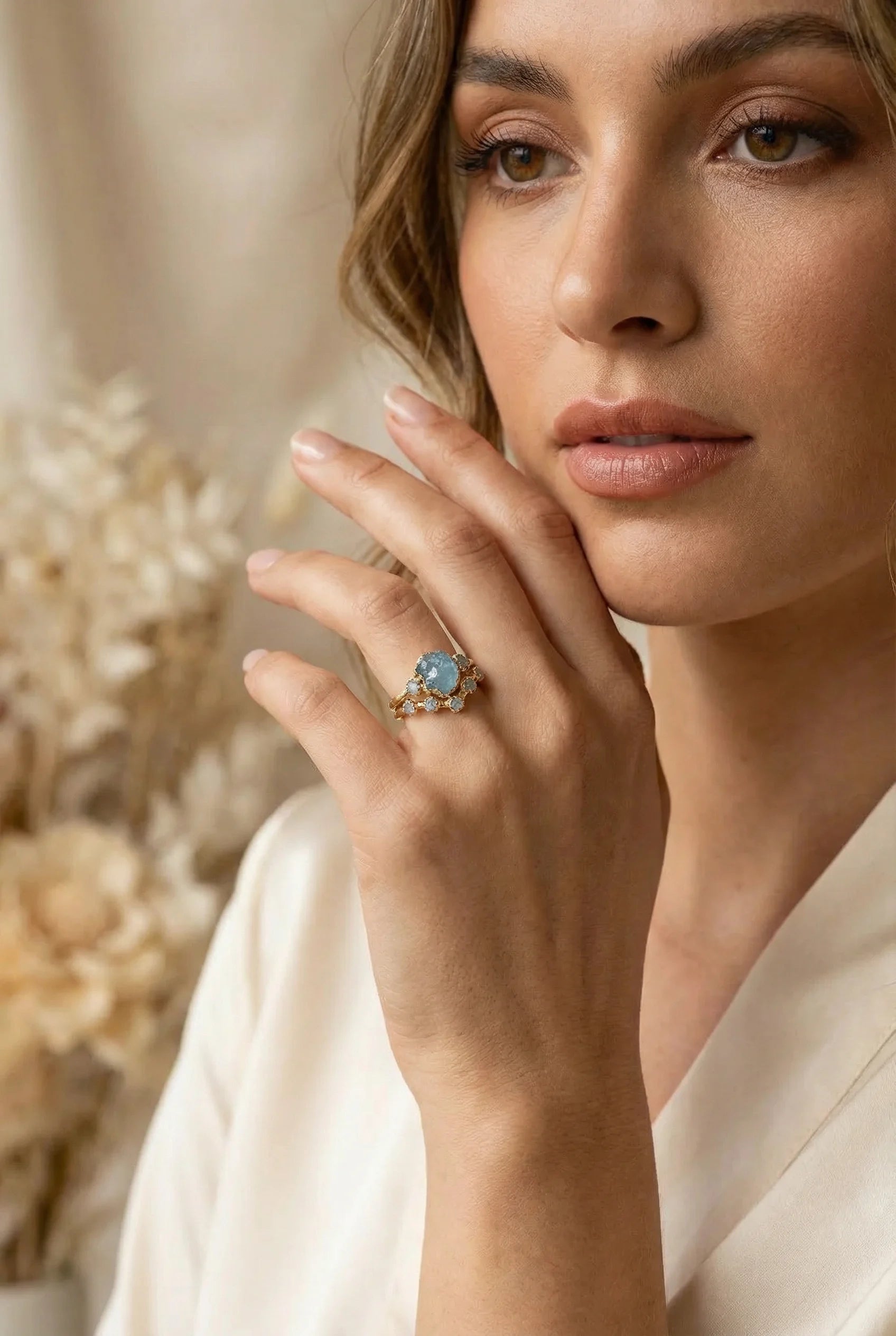 Aquamarine wedding ring | Delilah
