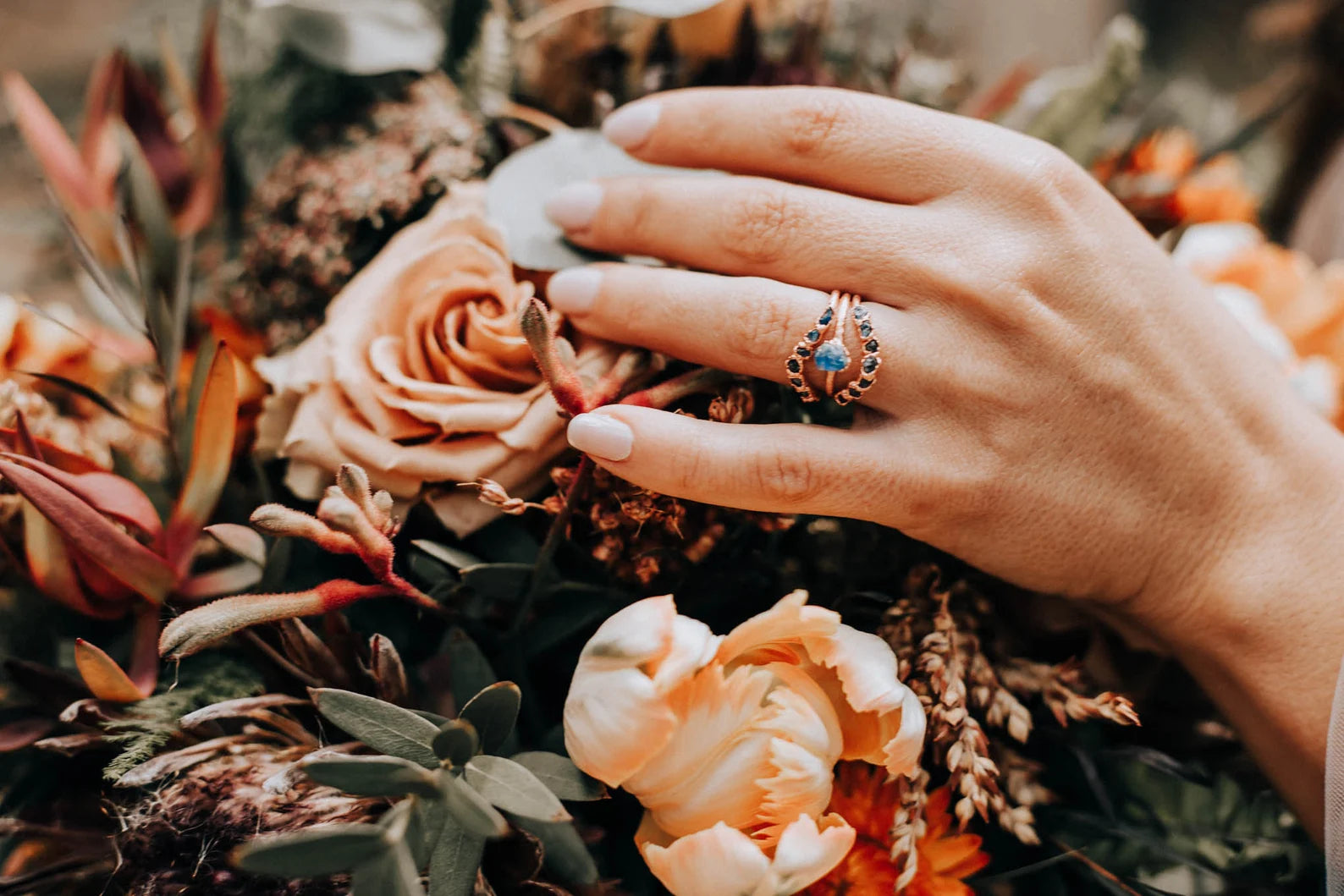 Raw sapphire ring set | Amy