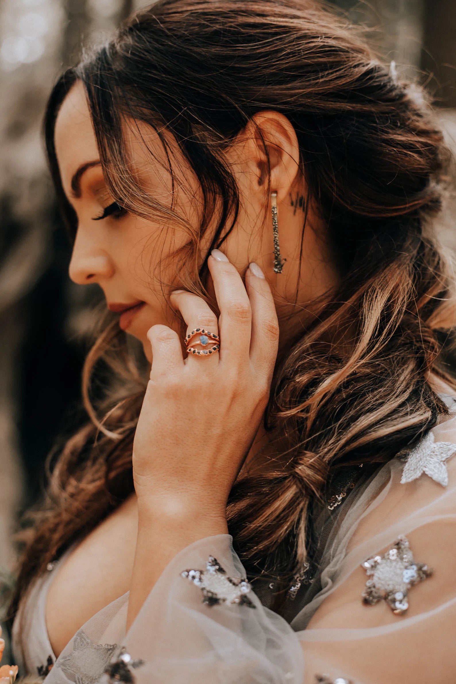 Raw sapphire ring set | Amy