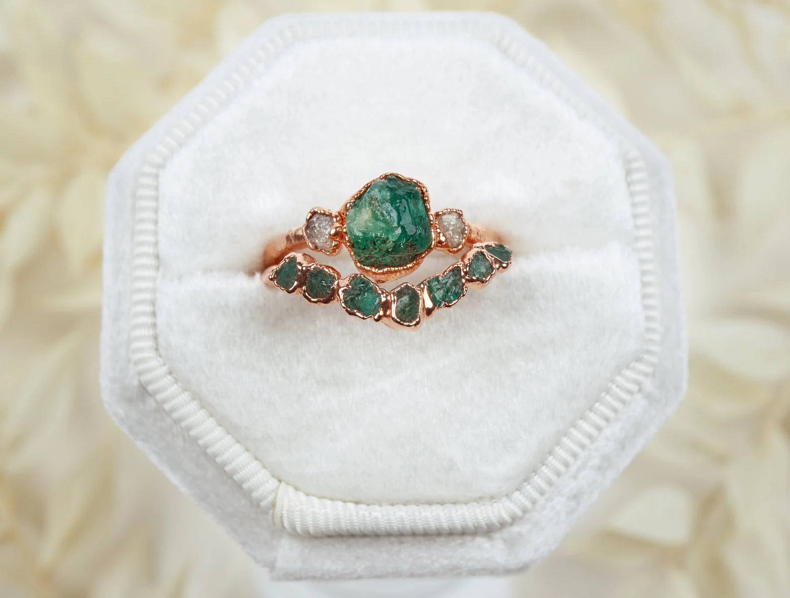 Emerald wedding set | Allegra