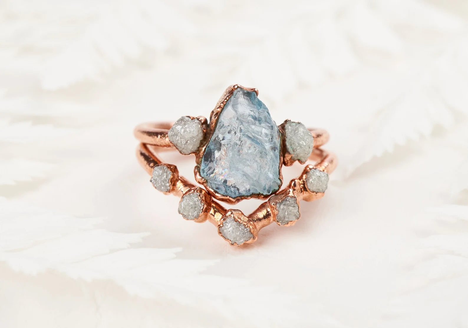 Aquamarine wedding ring | Delilah