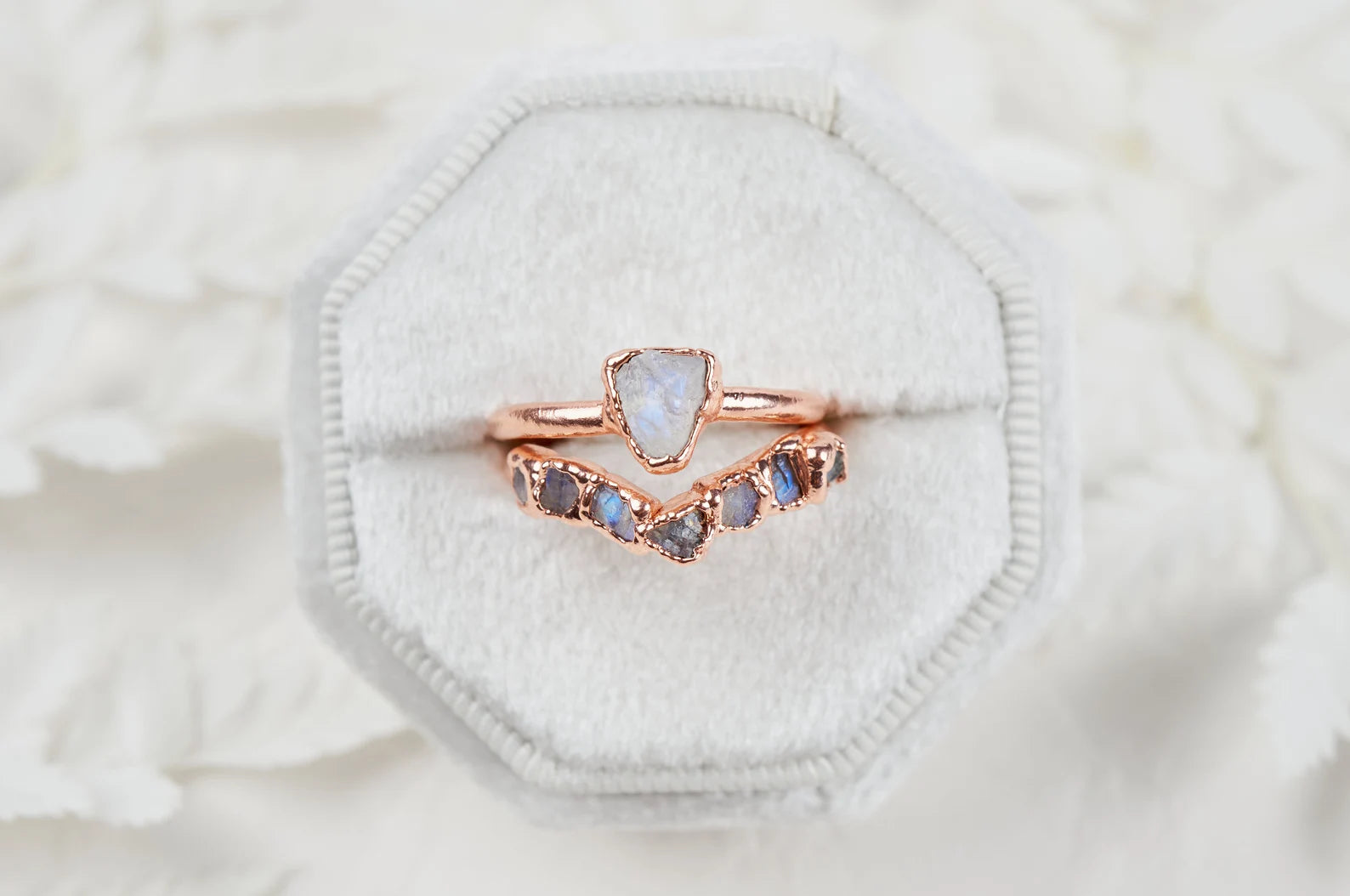 Raw Moonstone engagement ring | Aura