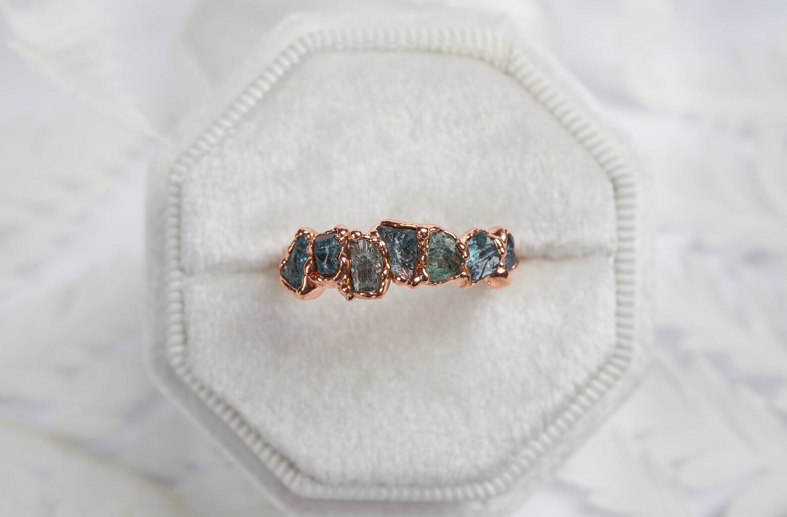 Raw aquamarine stackable ring | Nia