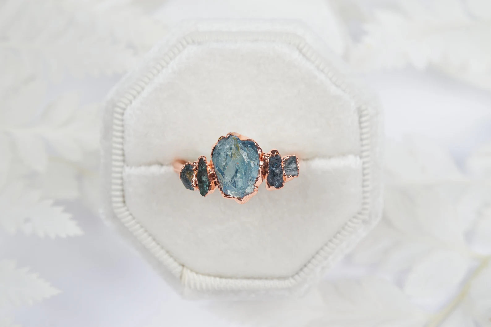 Raw aquamarine engagement ring | Helen