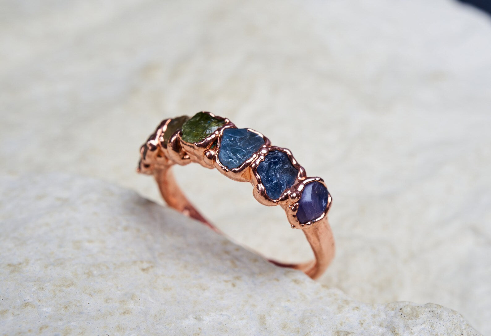 Rainbow gemstone ring | Quinn