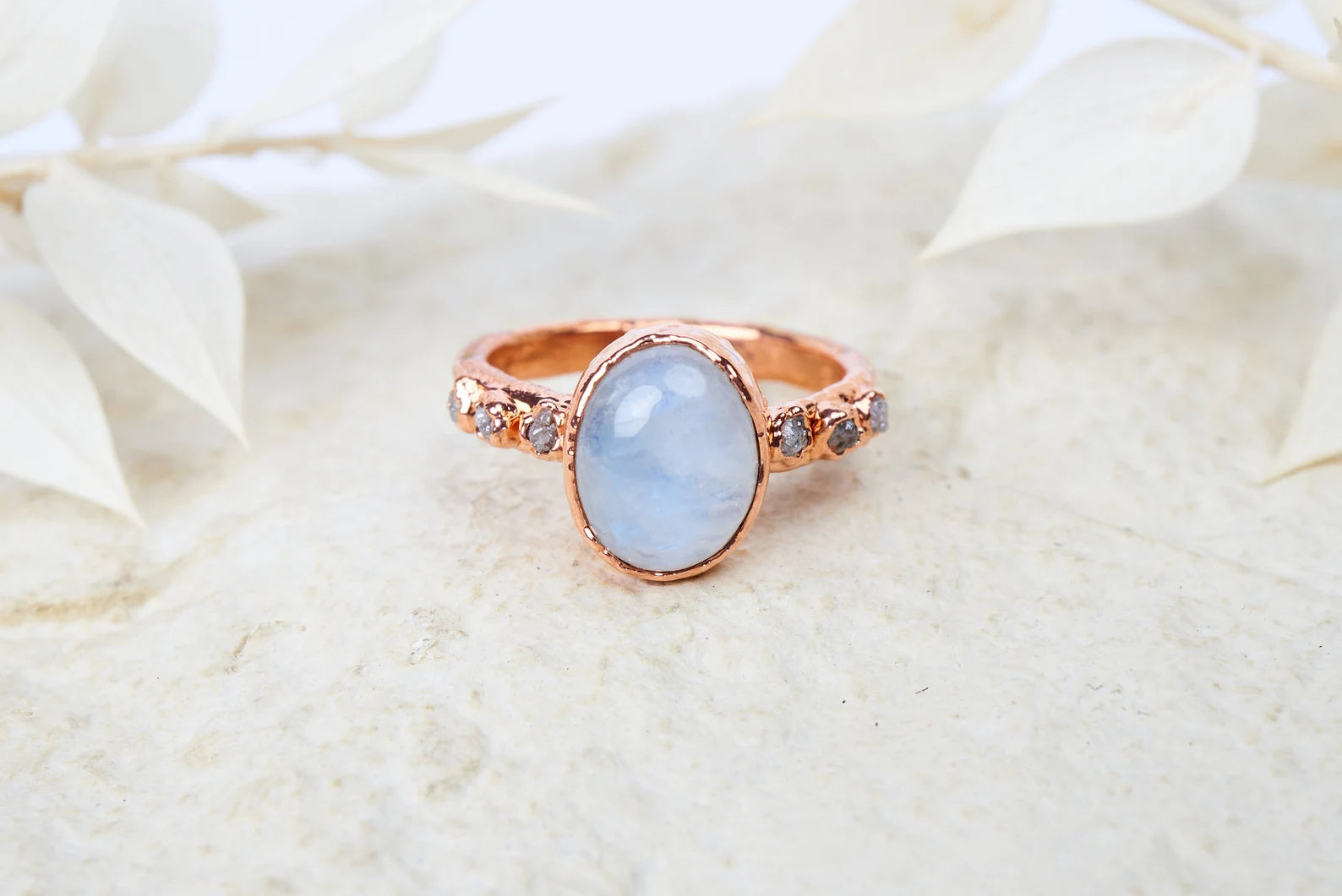 Moonstone wedding ring | Karla No chevron ring