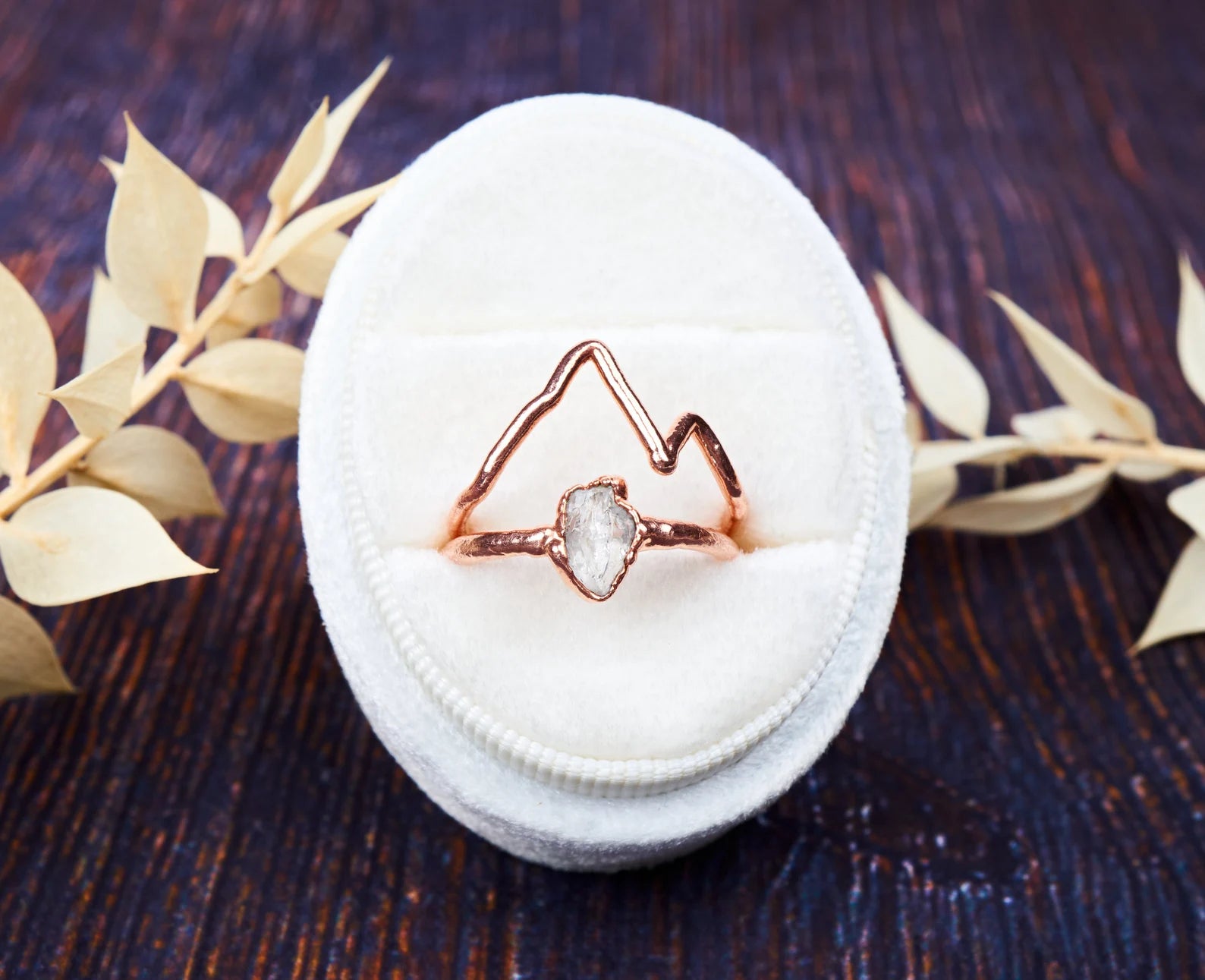 Mountain and quartz engagement ring | Miranda