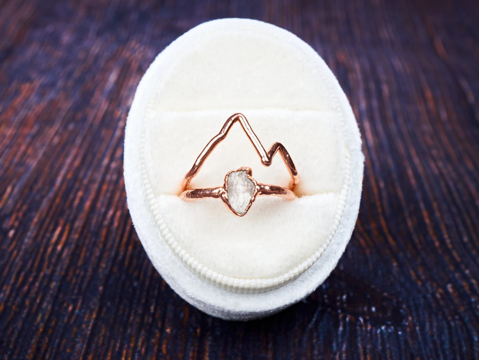 Mountain and quartz engagement ring | Miranda