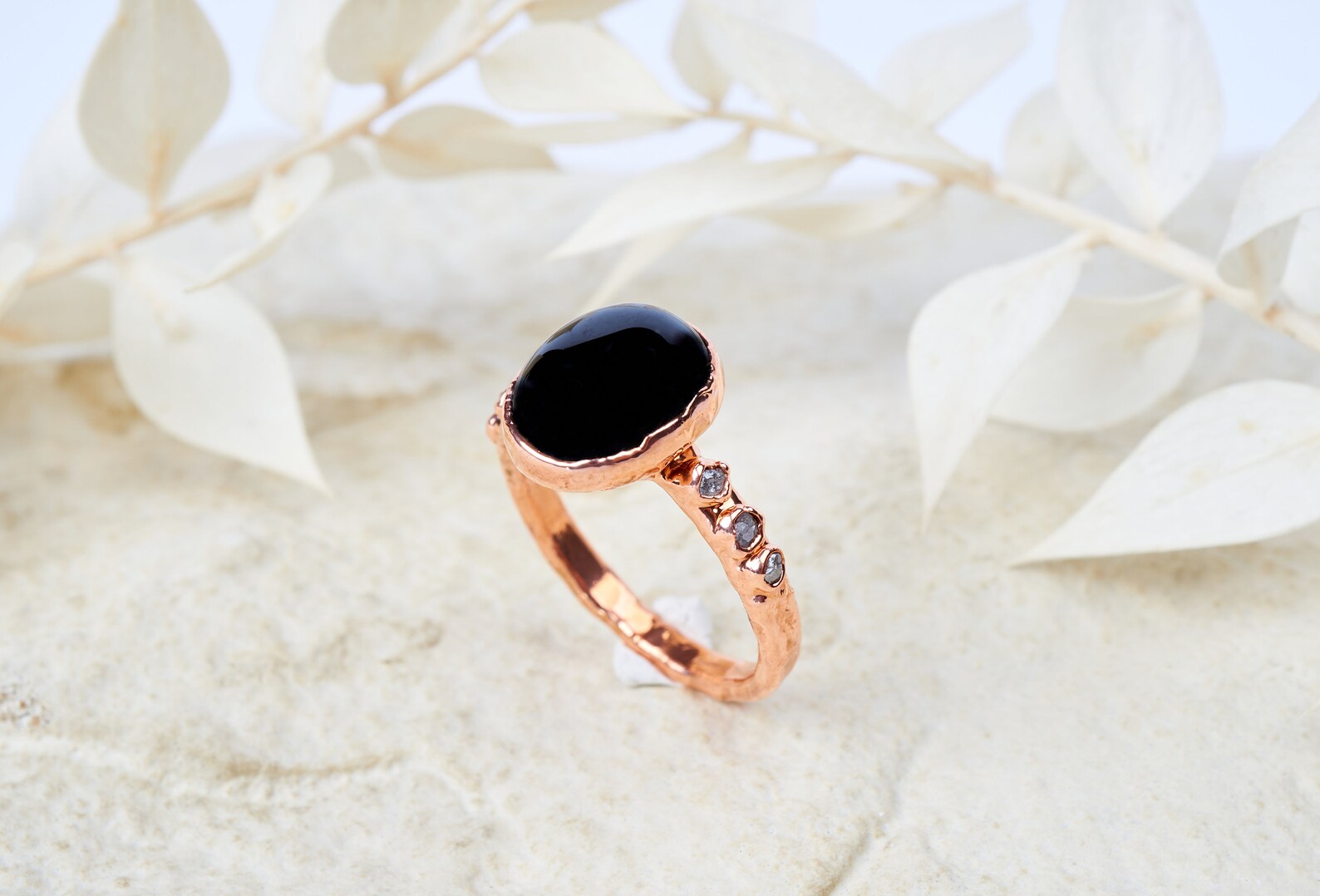 Black obsidian engagement ring | Kate