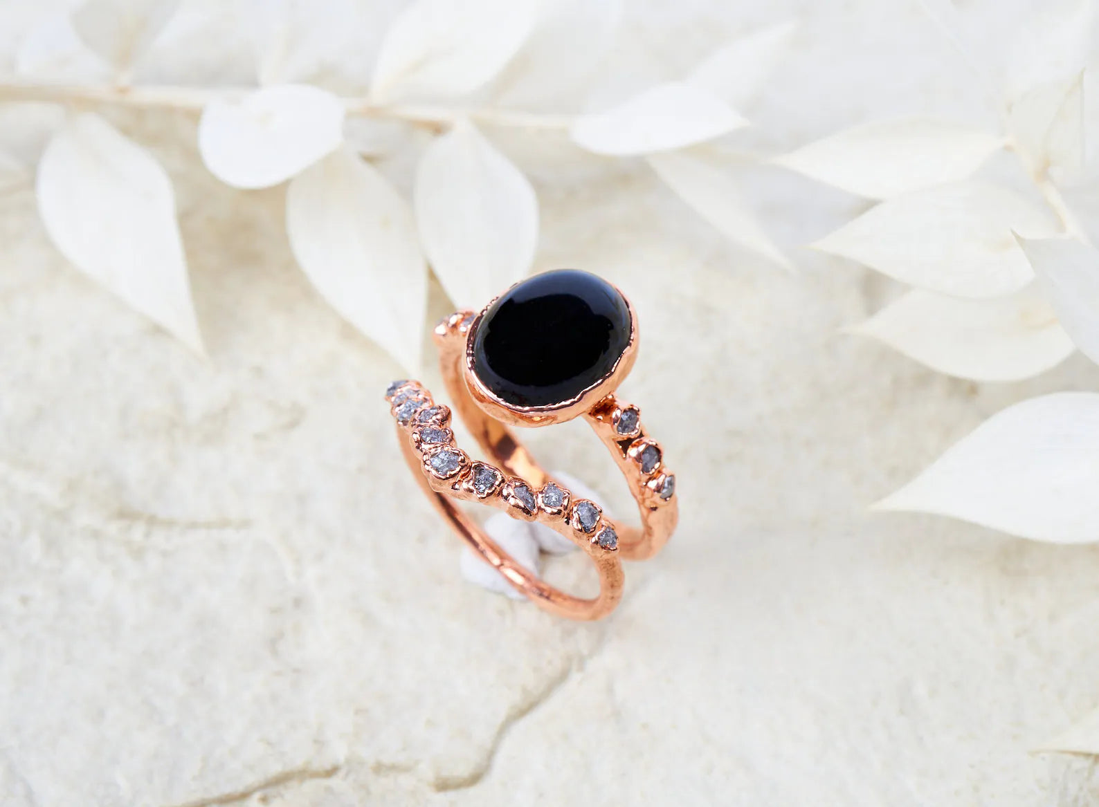 Black obsidian engagement ring | Kate
