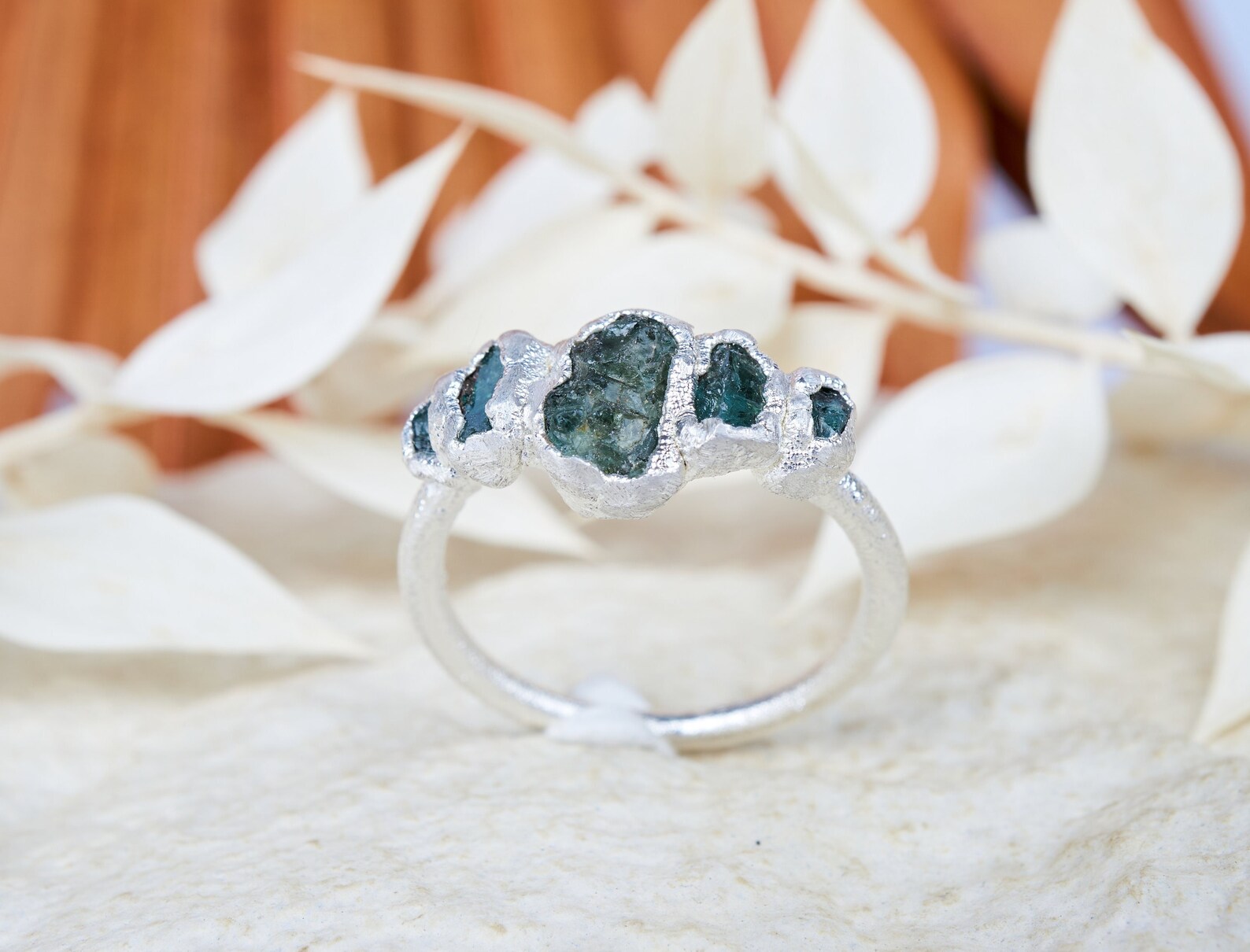 READY TO SHIP in US size 6 1/4 | Raw emerald ring