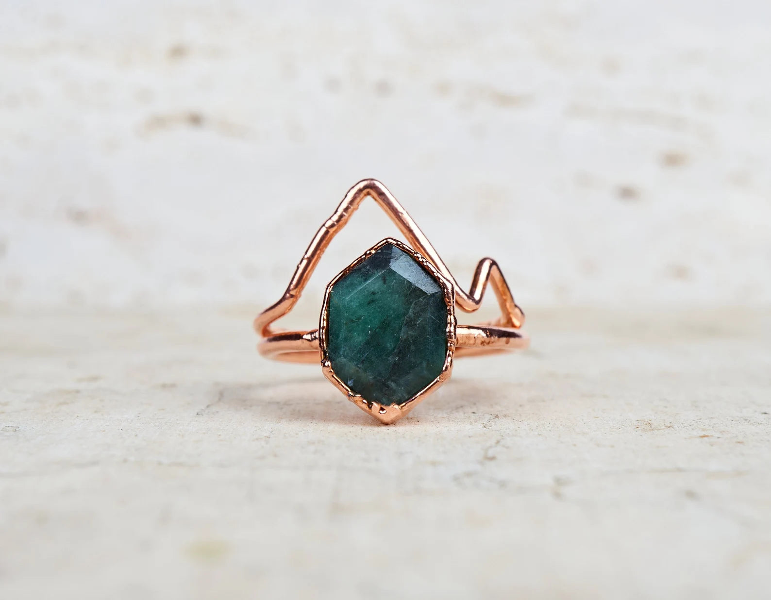 Mountain & emerald statement ring | Kirsten