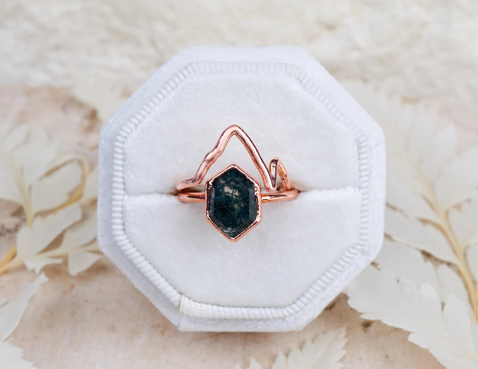 Mountain & Moss Agate ring | Larisa