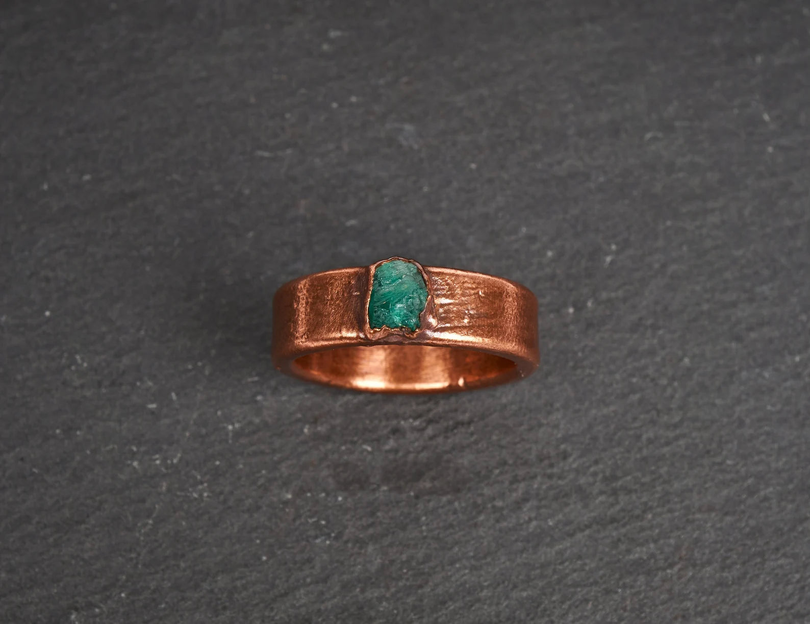 Mens emerald wedding band | Alaric