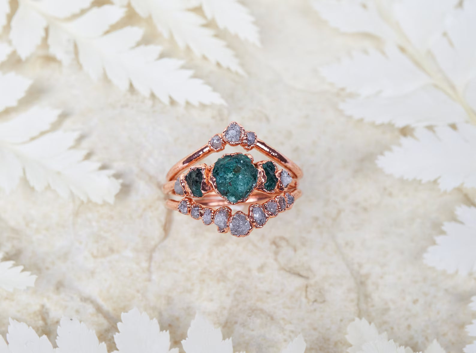 Emerald engagement ring set | Jamila