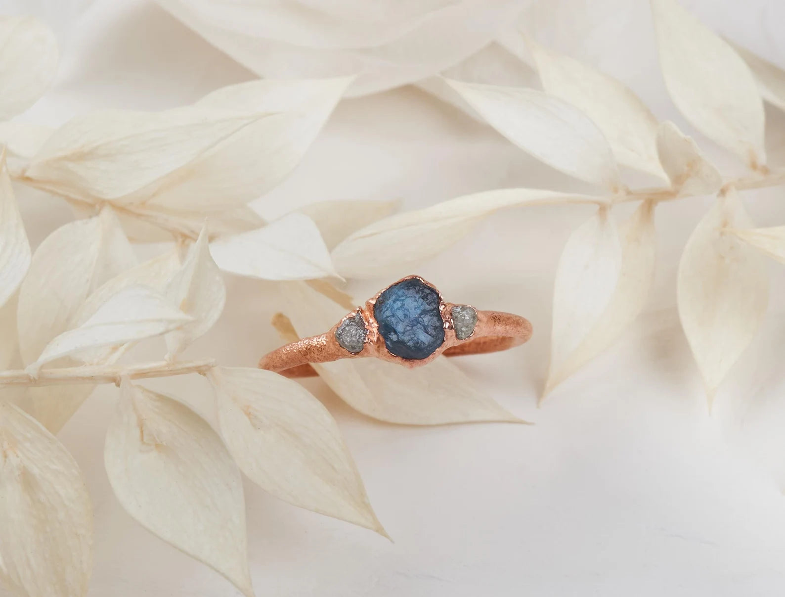 Three stone sapphire and diamond ring | Jolie