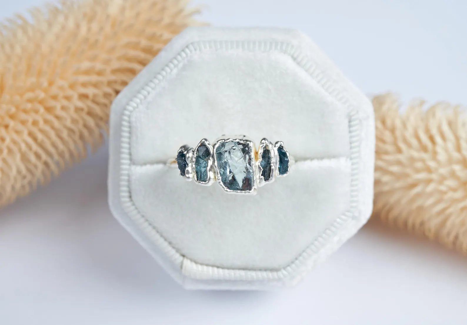 Raw aquamarine engagement ring | Helen