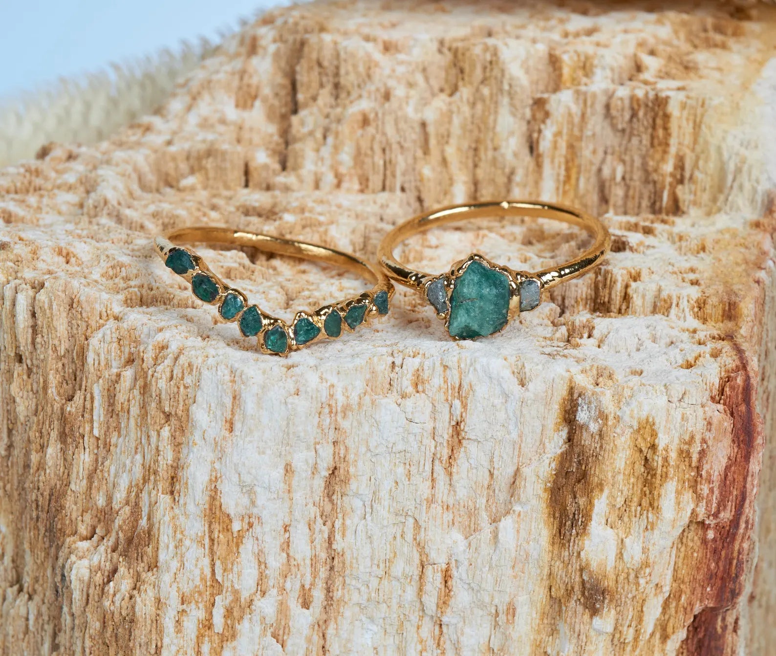 Emerald wedding set | Allegra