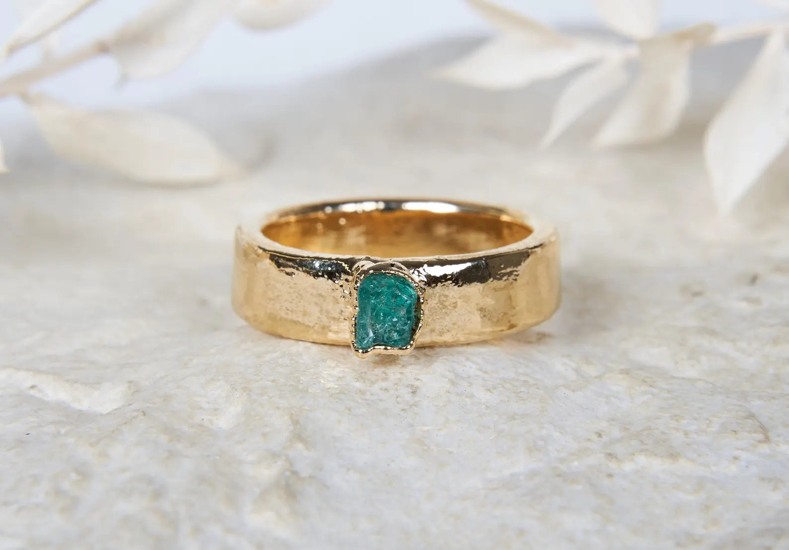 Mens emerald wedding band | Alaric