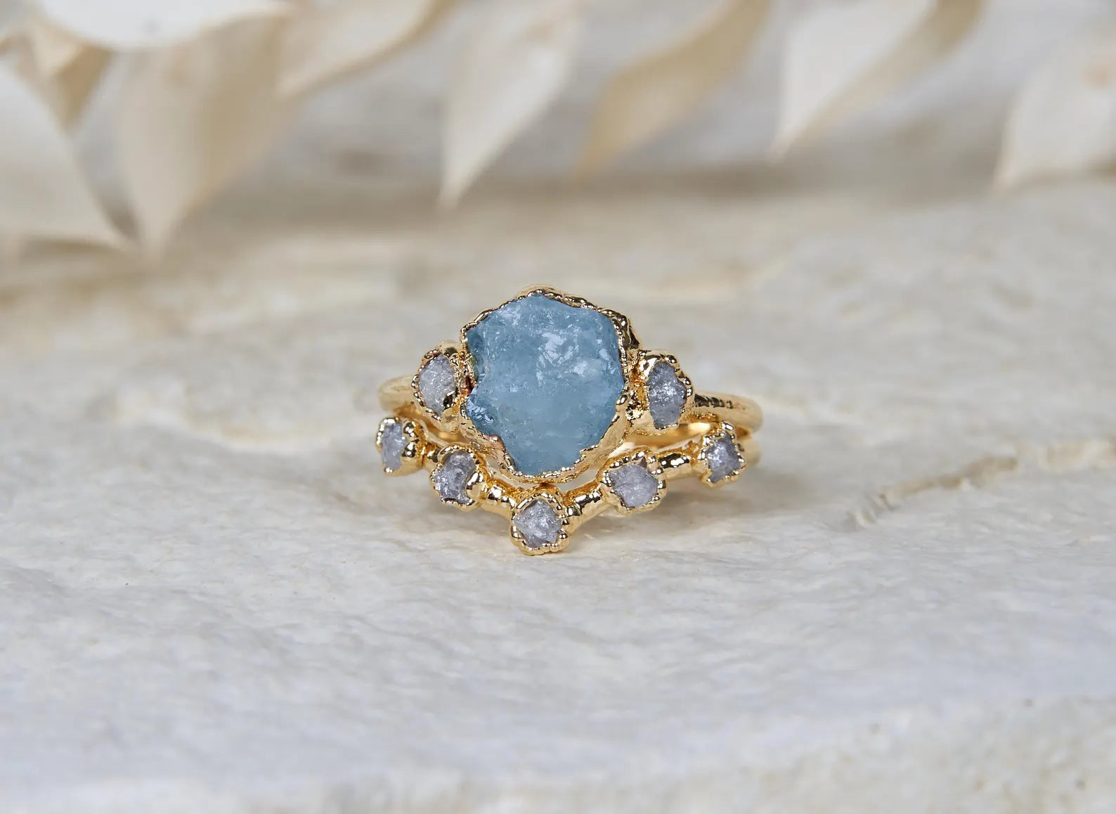 Aquamarine wedding ring | Delilah