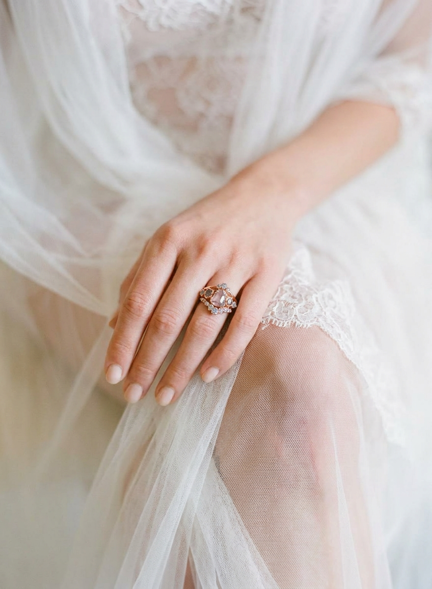 Pink quartz engagement ring | Meredith