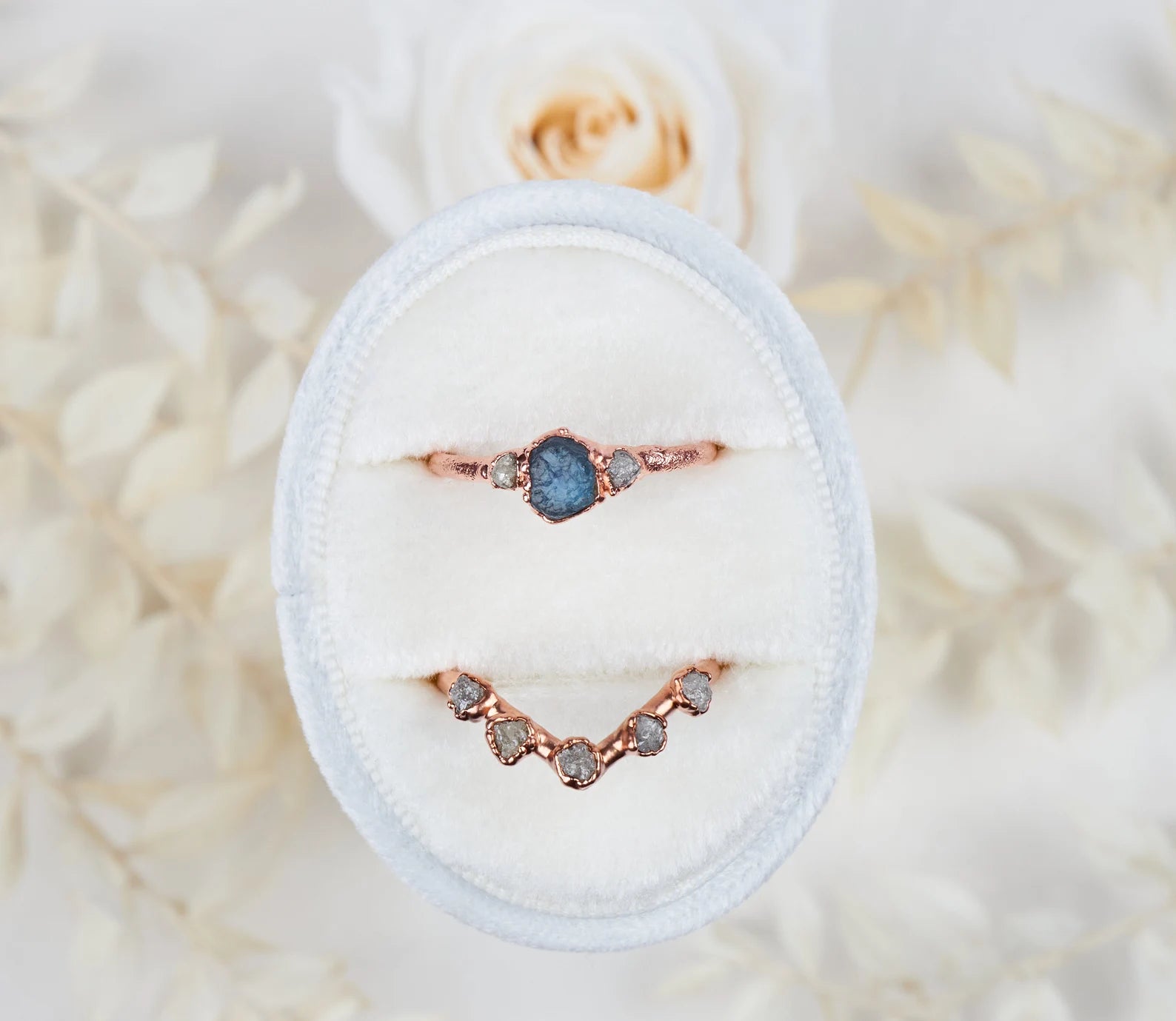 Three stone sapphire and diamond ring | Jolie