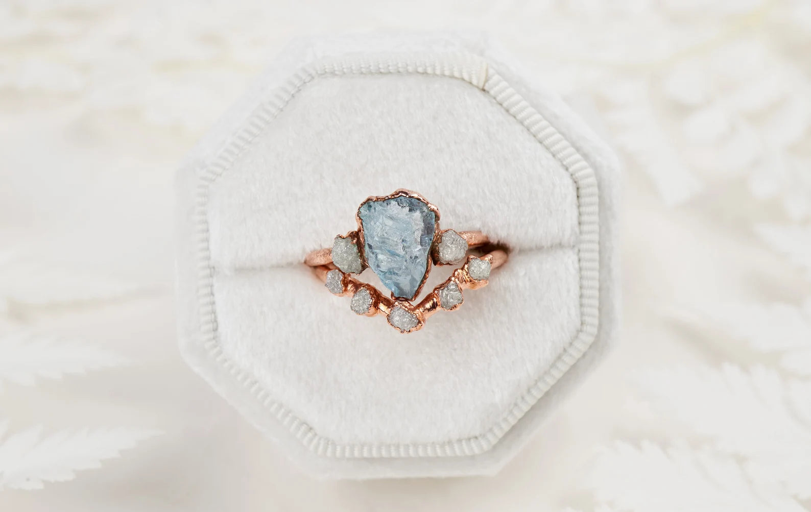 Aquamarine wedding ring | Delilah