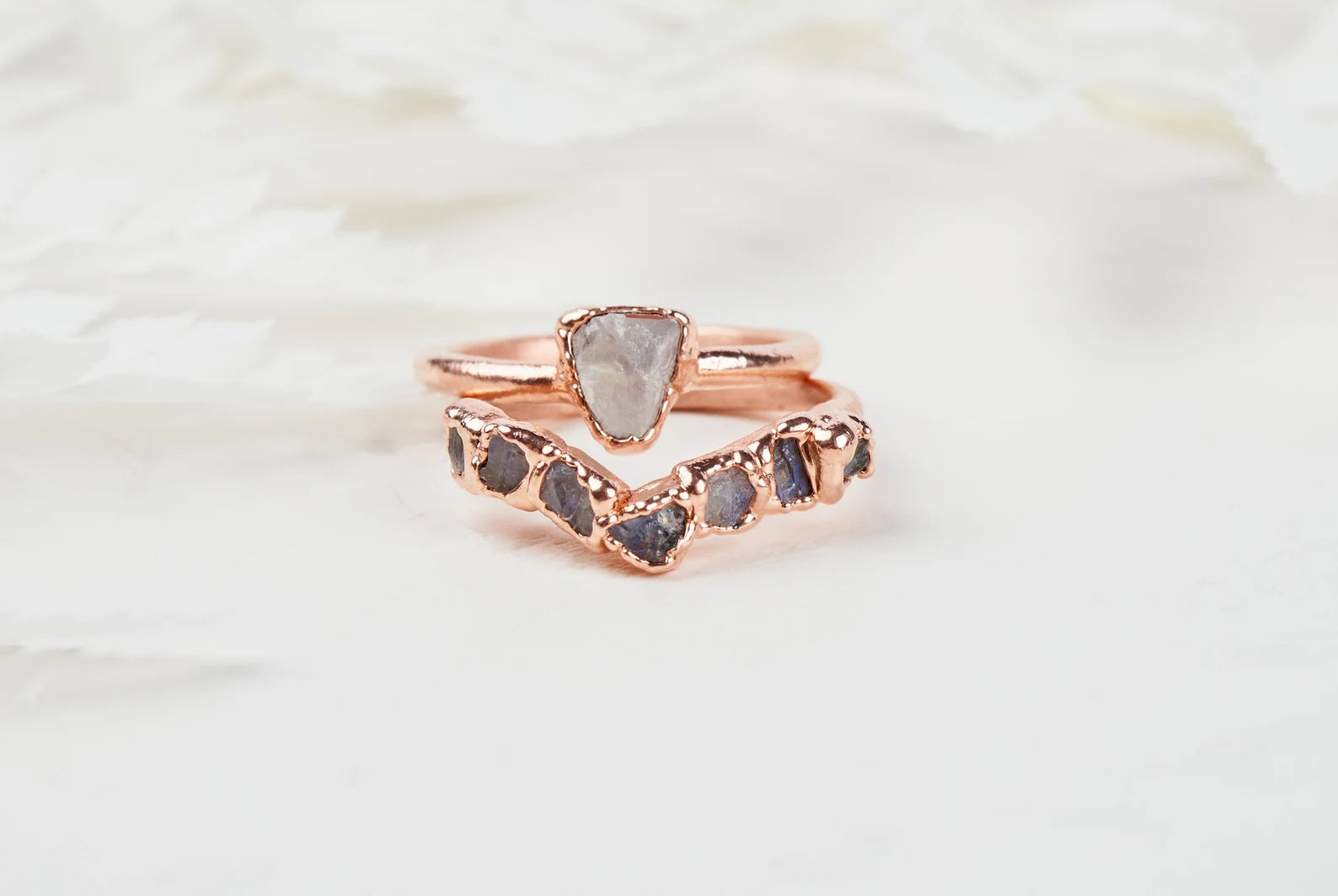 Raw Moonstone engagement ring | Aura