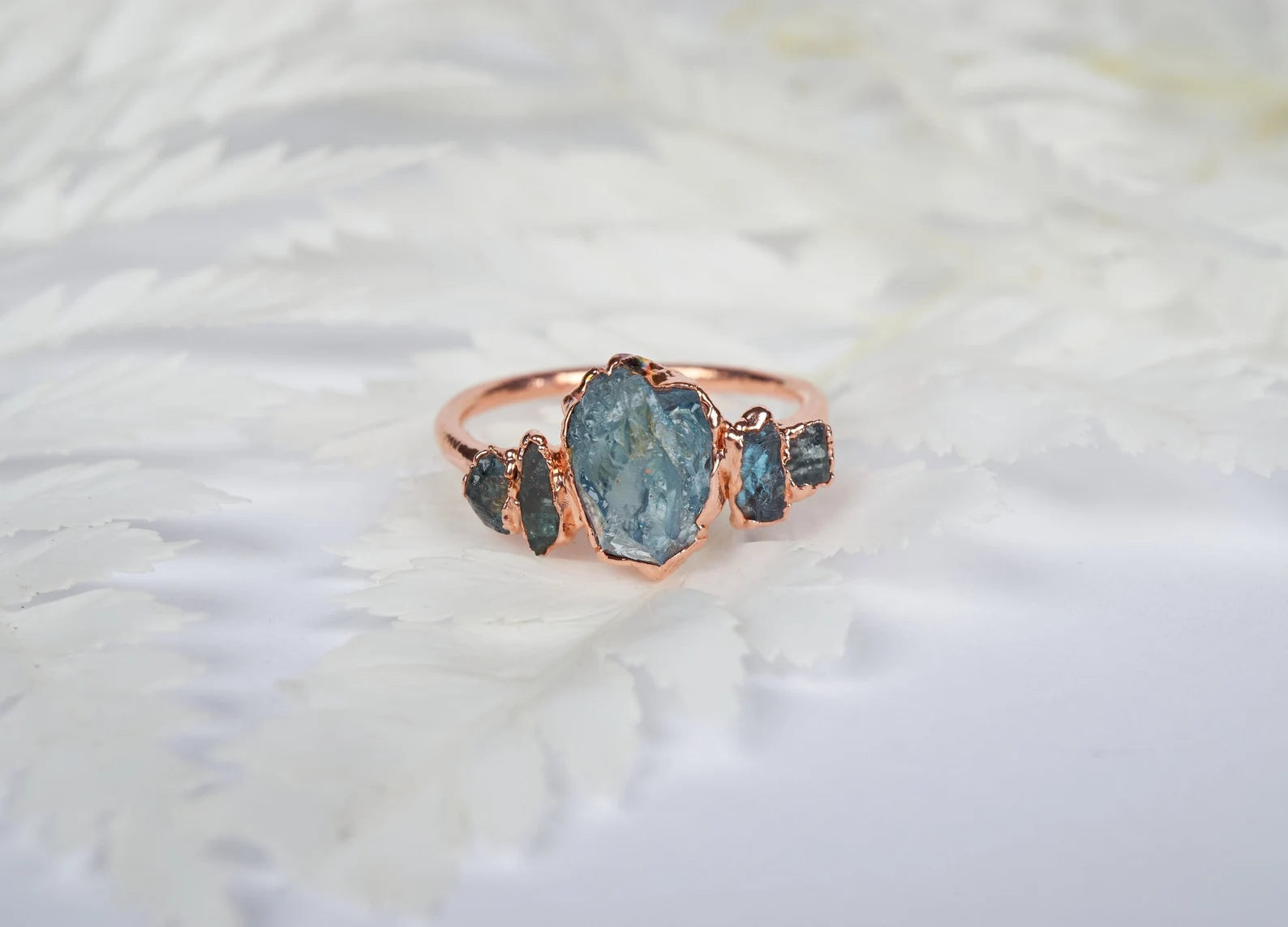 Raw aquamarine engagement ring | Helen