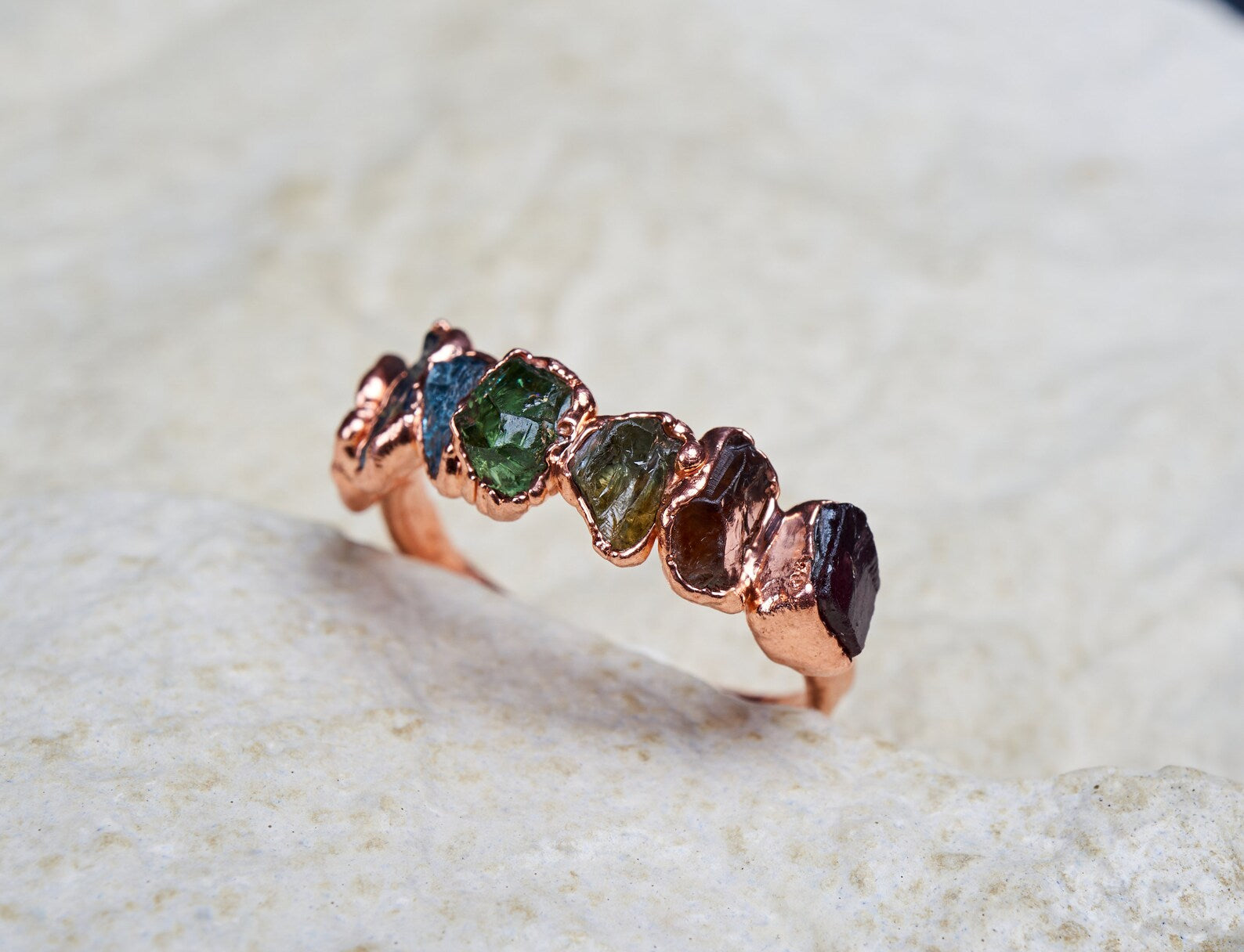 Rainbow gemstone ring | Quinn