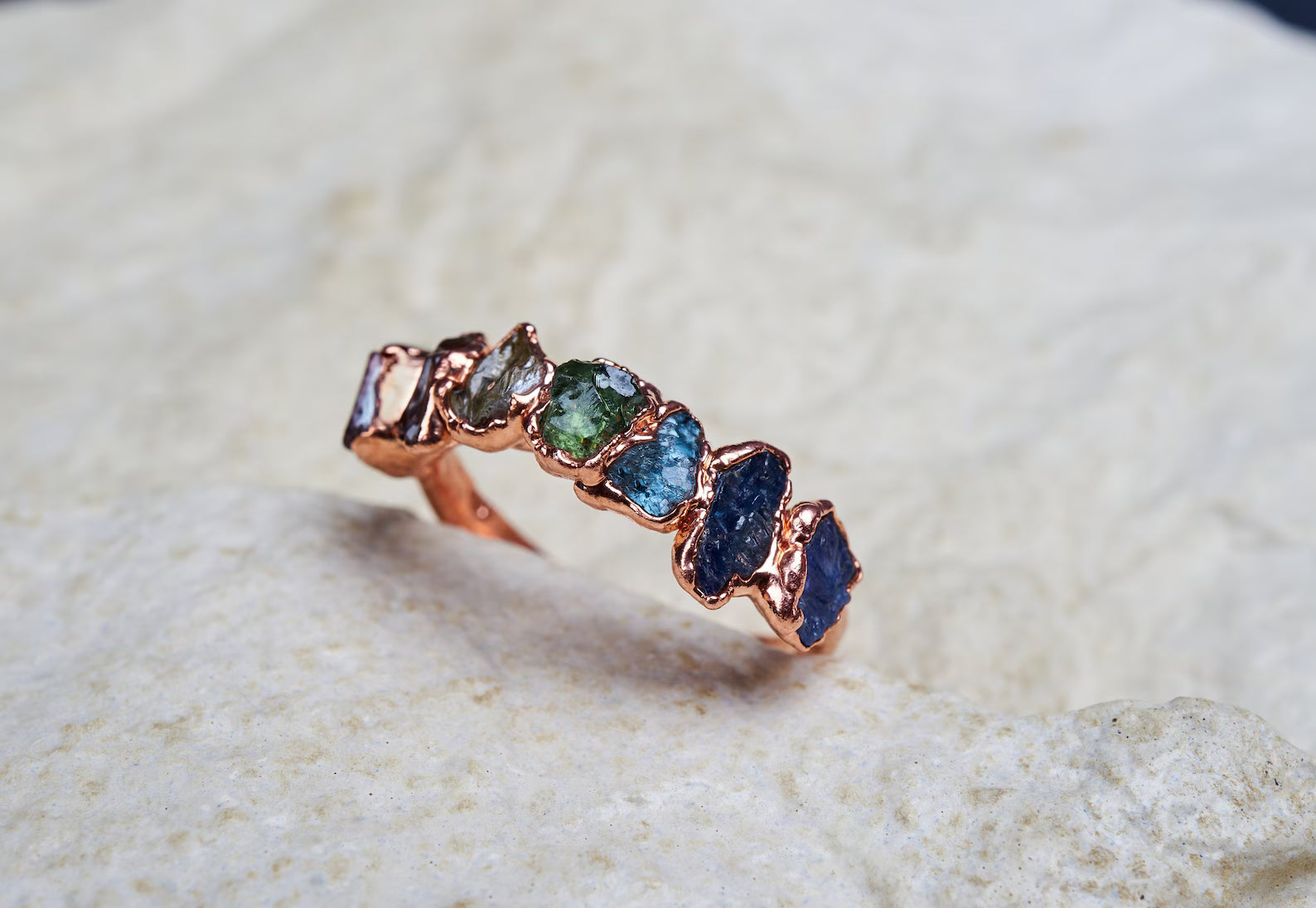 Rainbow gemstone ring | Quinn