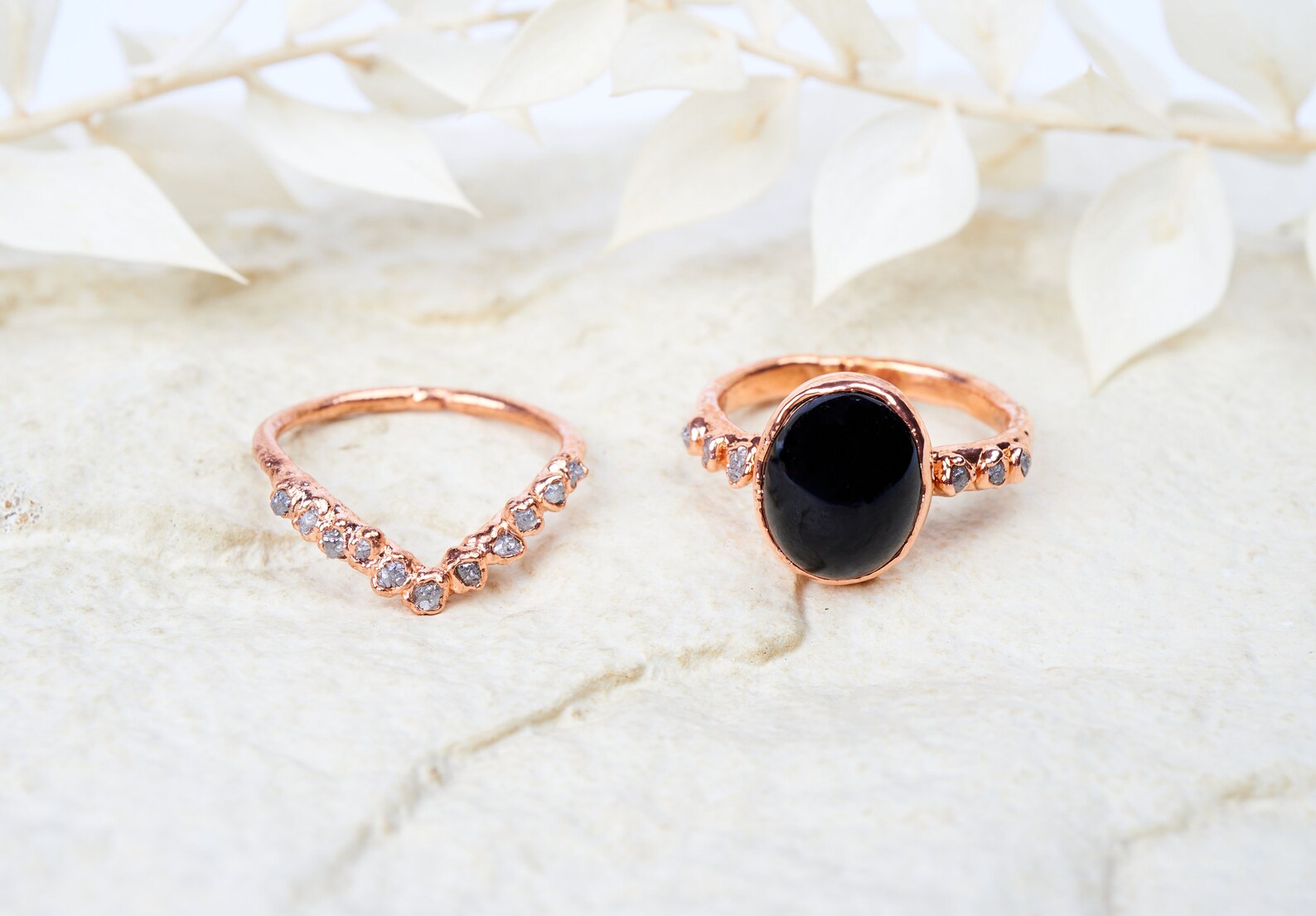 Black obsidian engagement ring | Kate