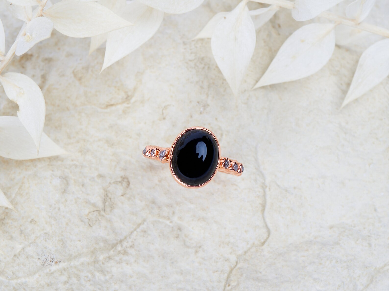 Black obsidian engagement ring | Kate No chevron ring