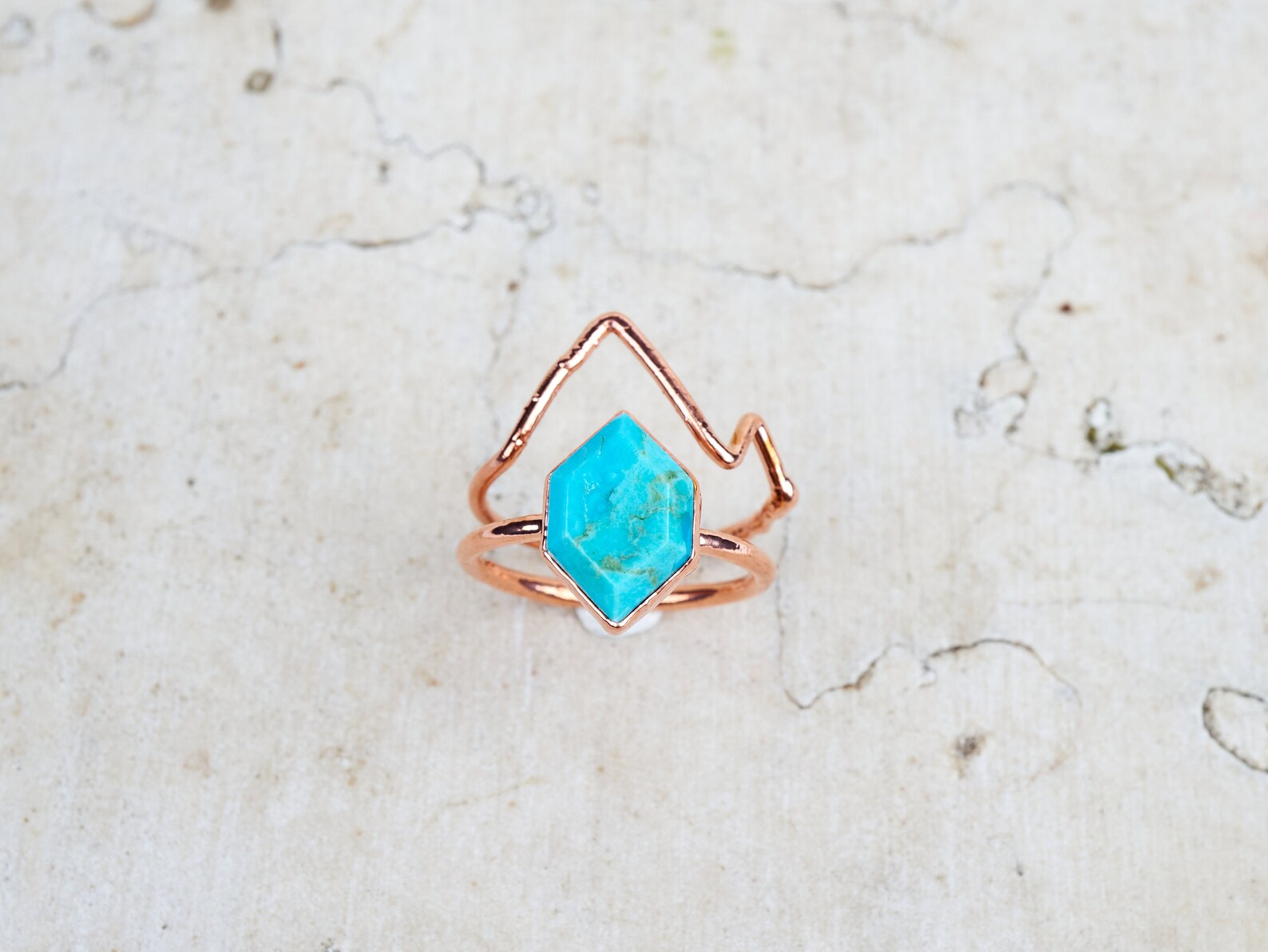 Mountain & turquoise engagement ring set | Felicia
