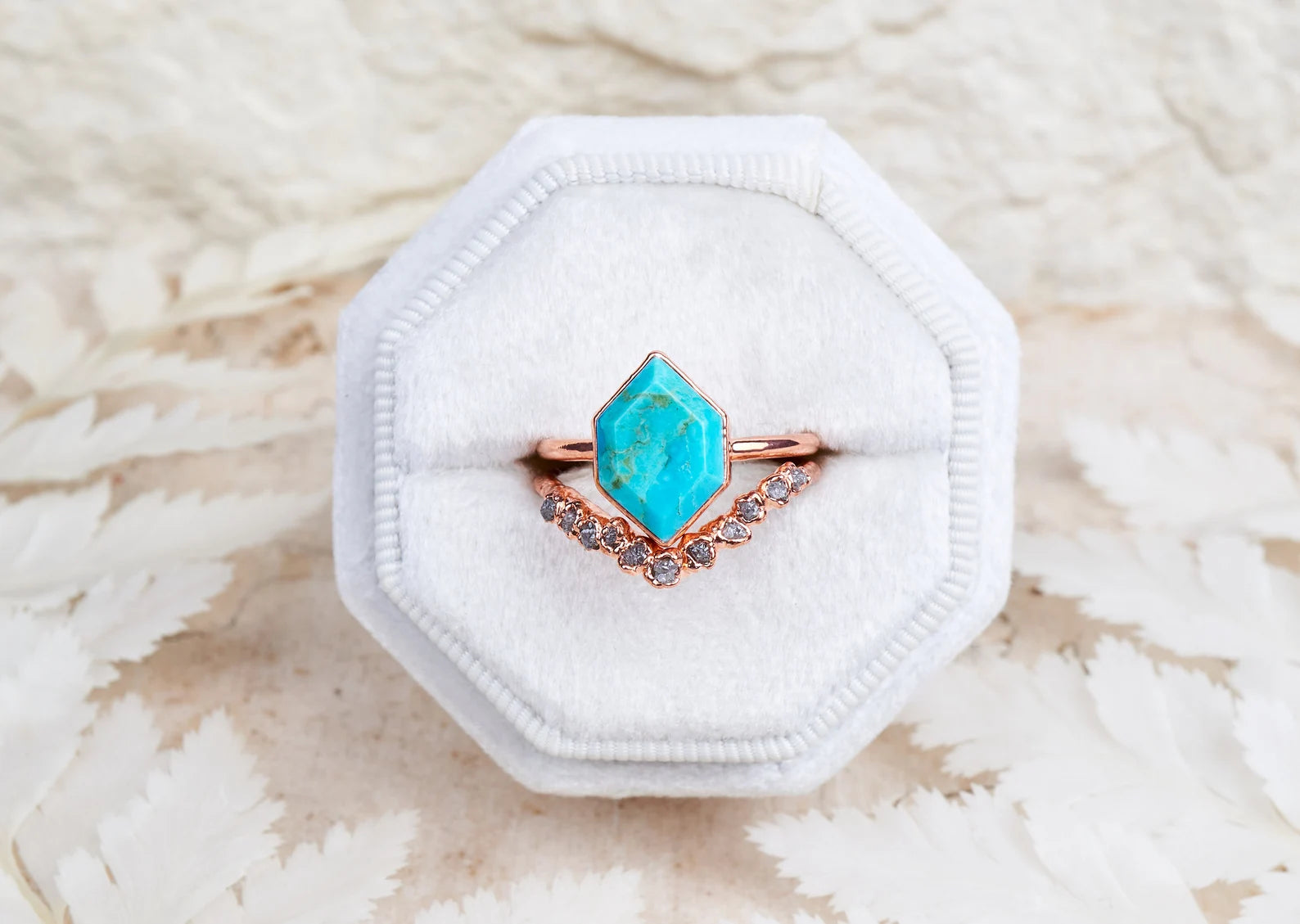 Turquoise and diamond engagement ring | Brooke