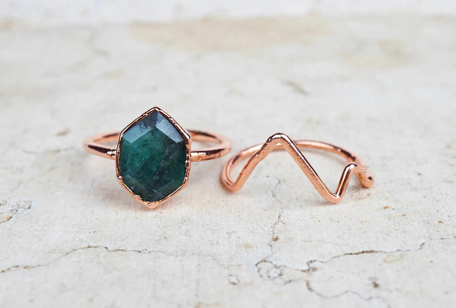 Mountain & emerald statement ring | Kirsten