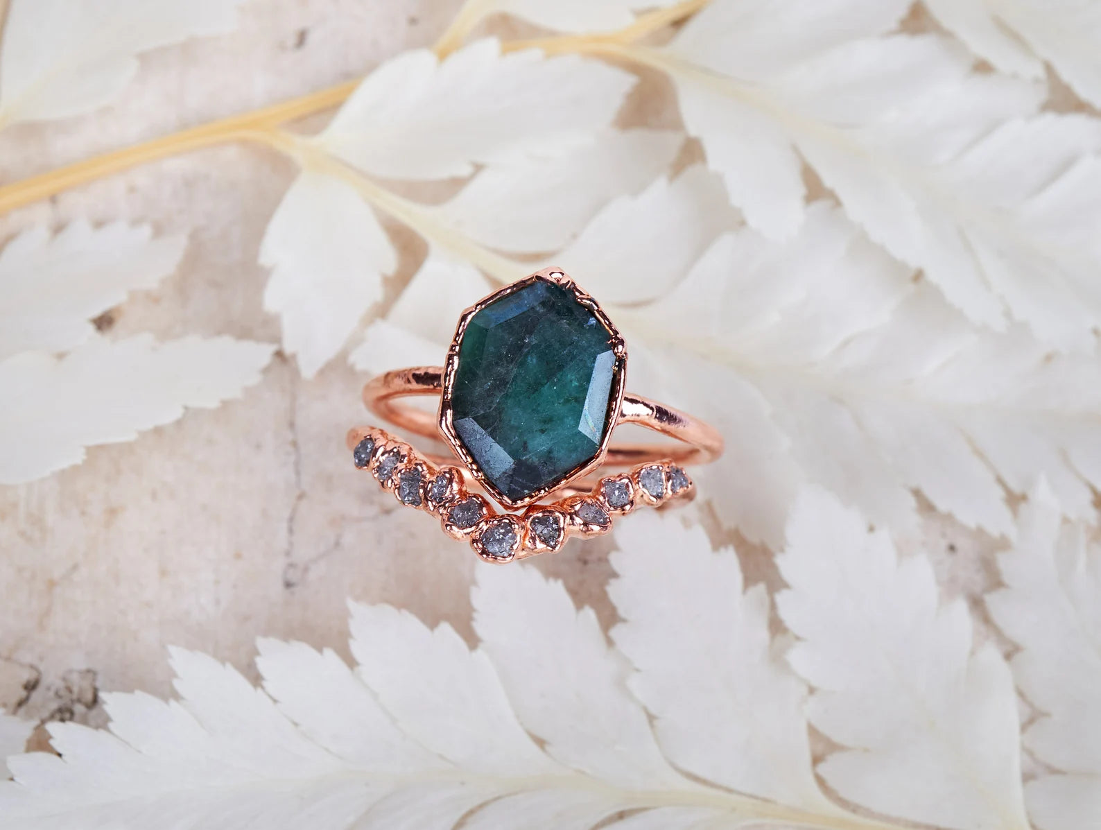 Diamond & Emerald promise rings | Tessa