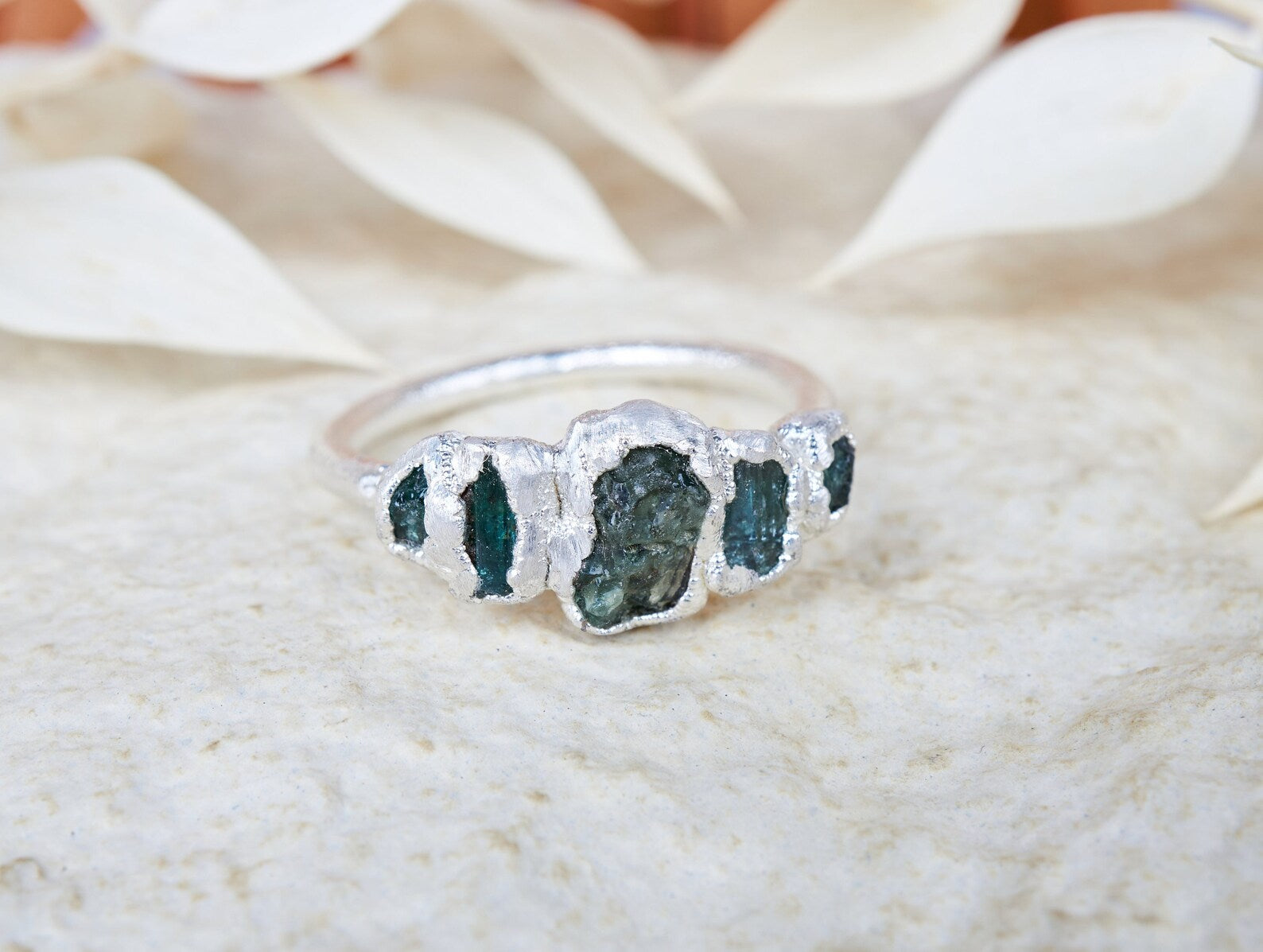 READY TO SHIP in US size 6 1/4 | Raw emerald ring