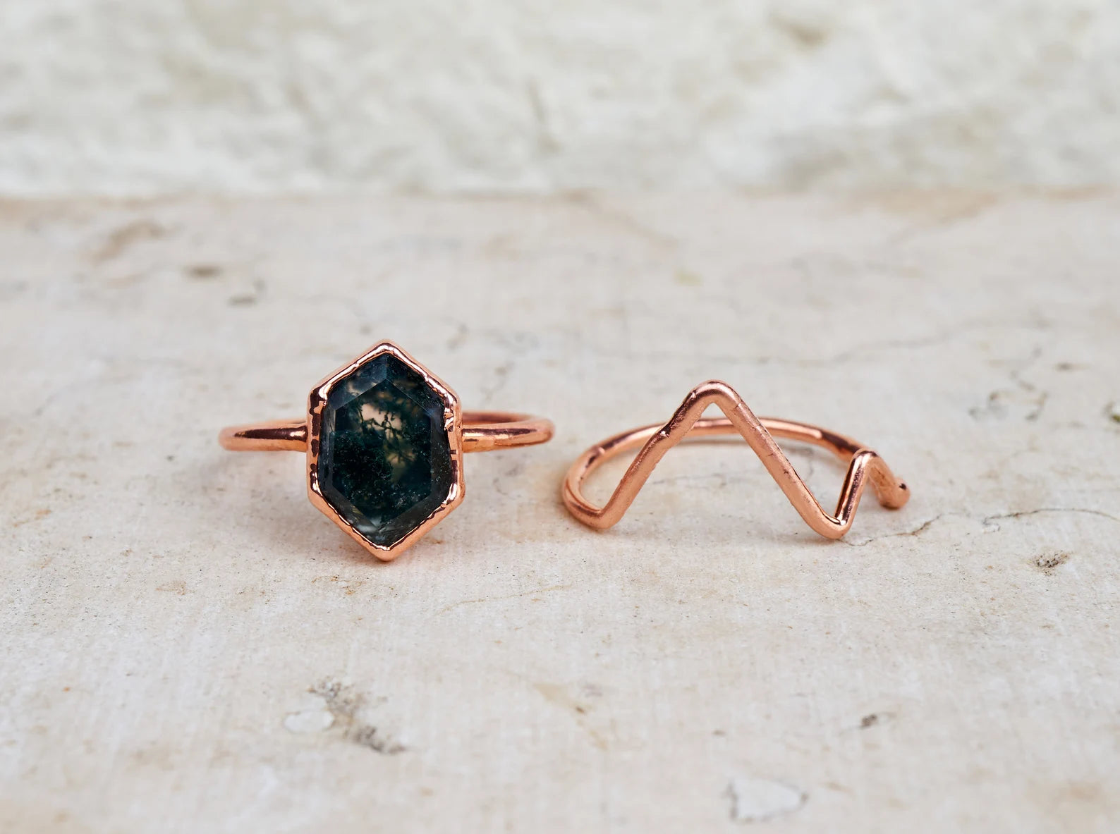 Mountain & Moss Agate ring | Larisa