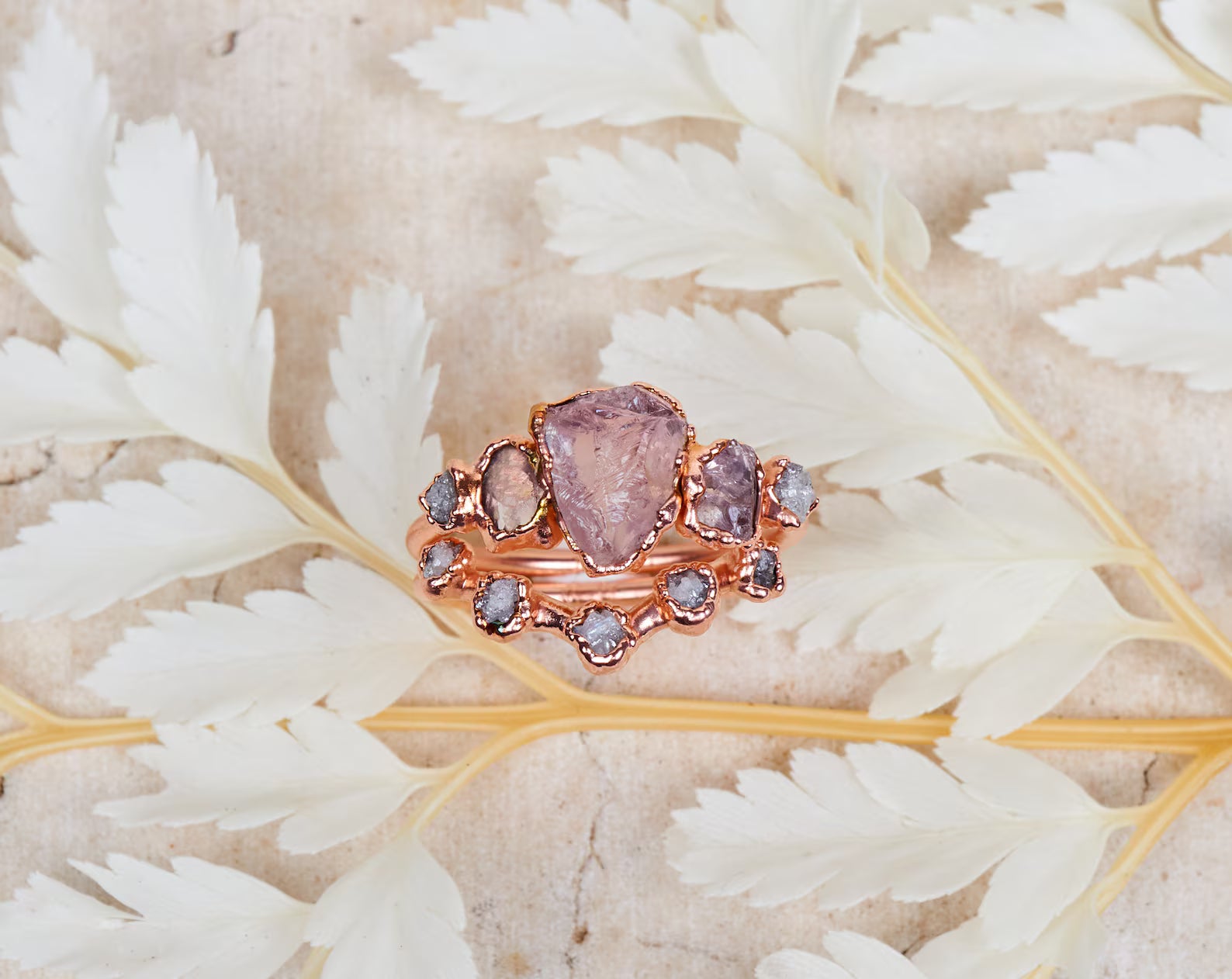 Rose quartz wedding ring | Audrey