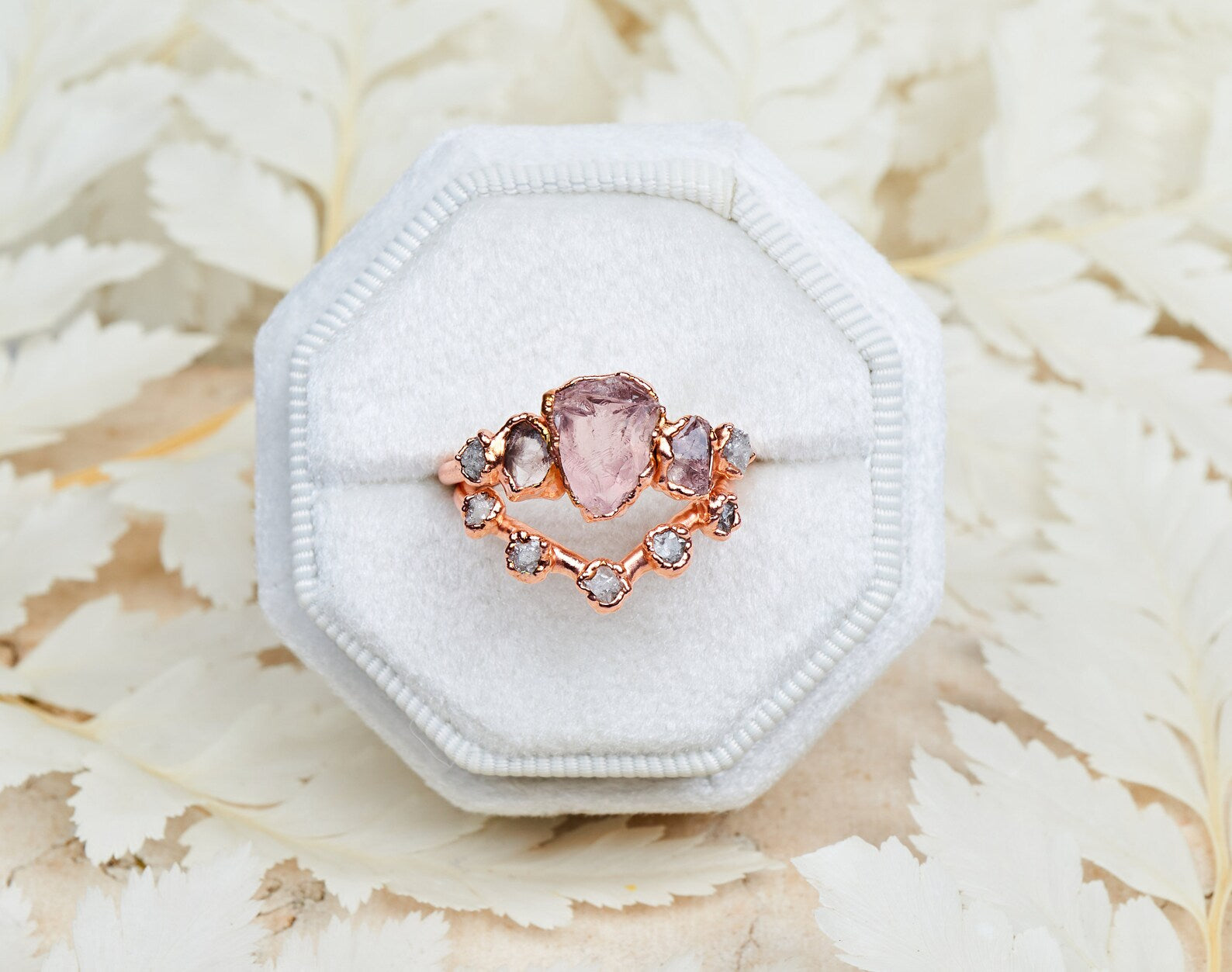 Rose quartz wedding ring | Audrey