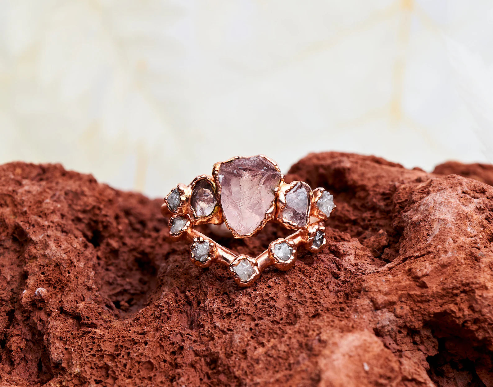Rose quartz wedding ring | Audrey