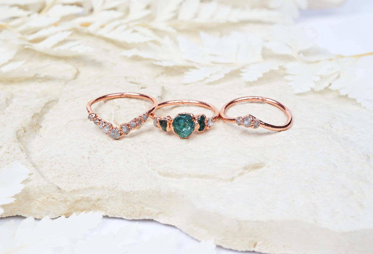 Emerald engagement ring set | Jamila