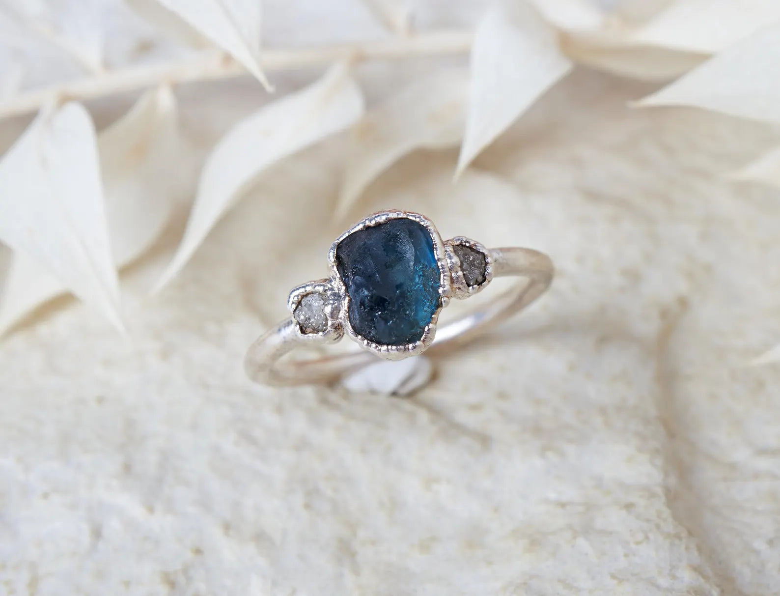 Three stone sapphire and diamond ring | Jolie