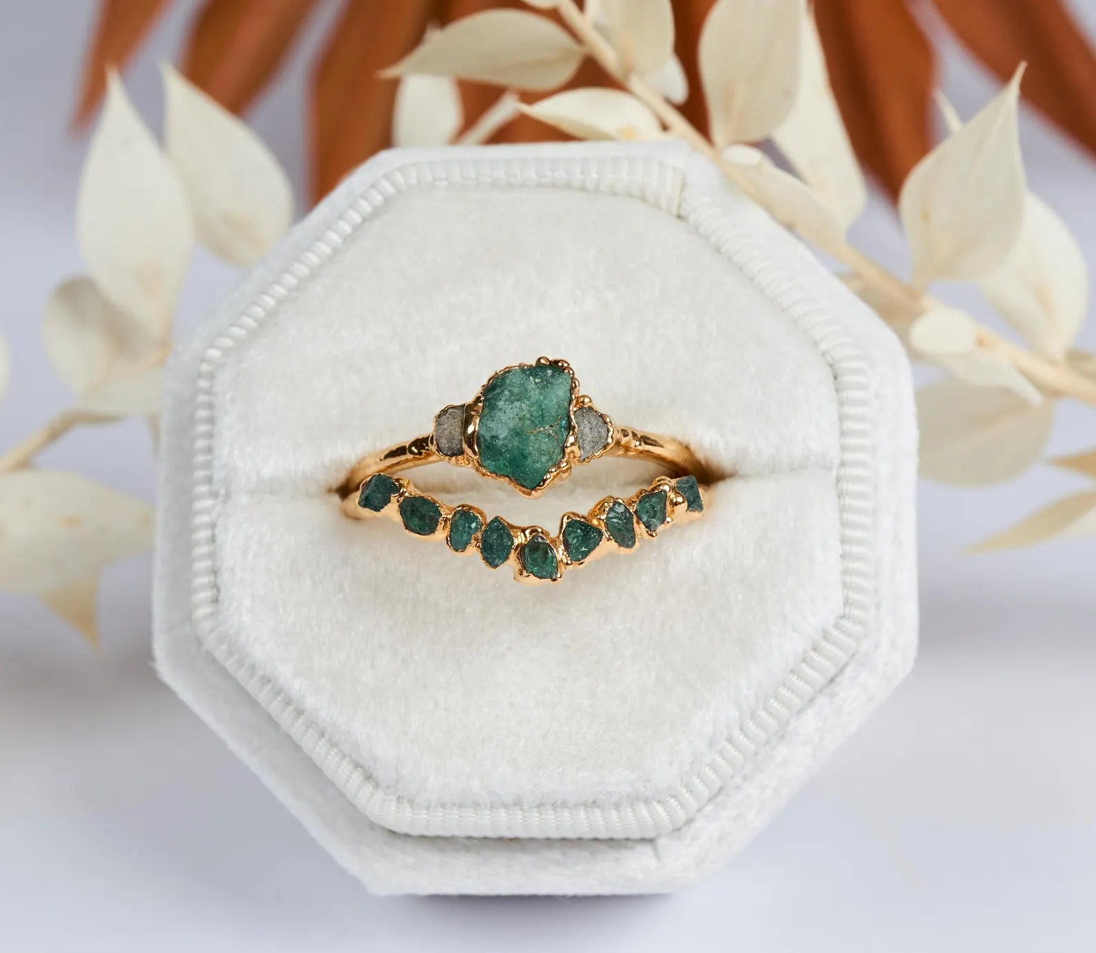 Emerald wedding set | Allegra