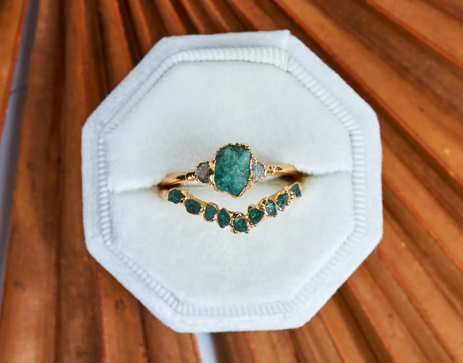 Emerald wedding set | Allegra