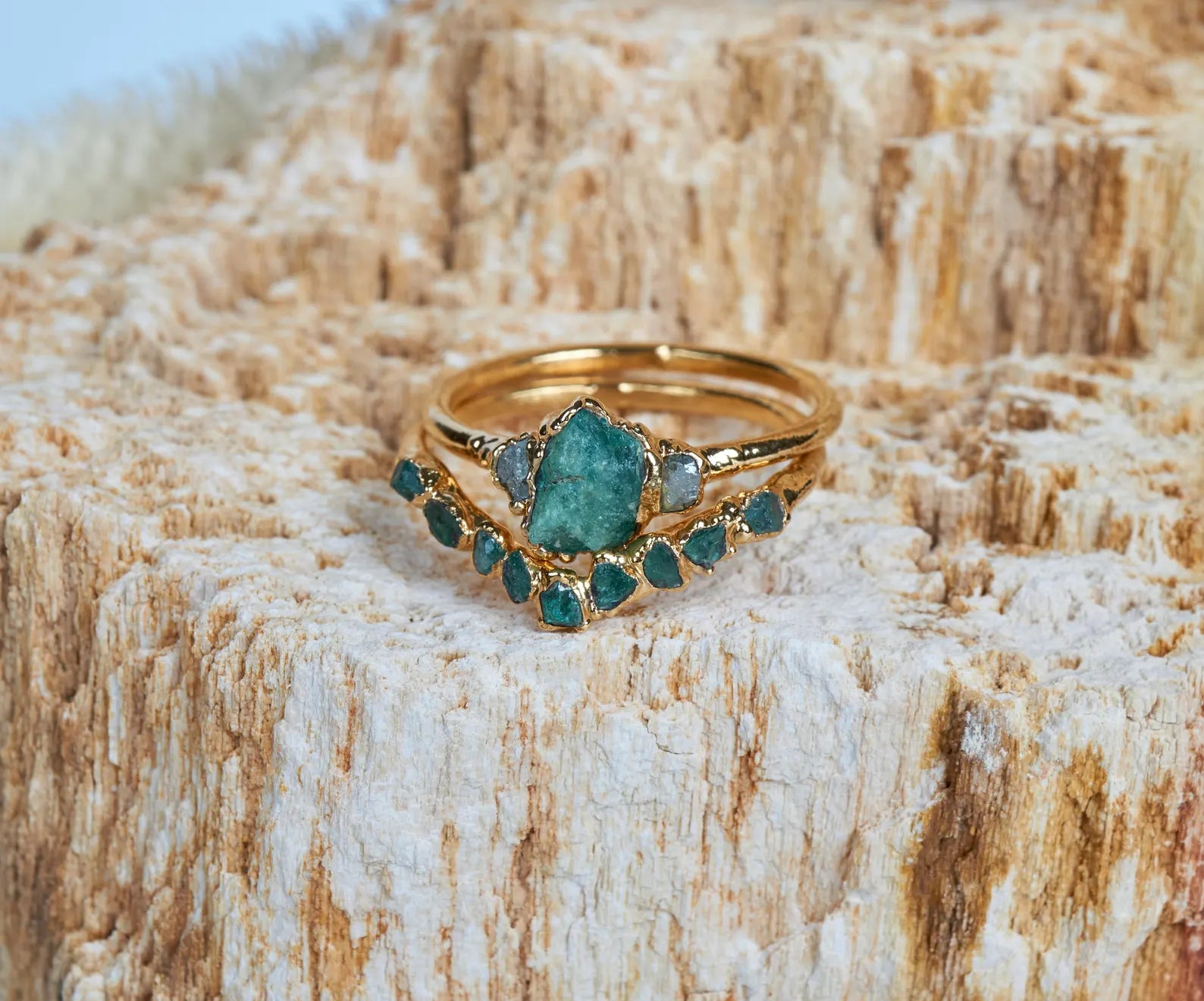 Emerald wedding set | Allegra